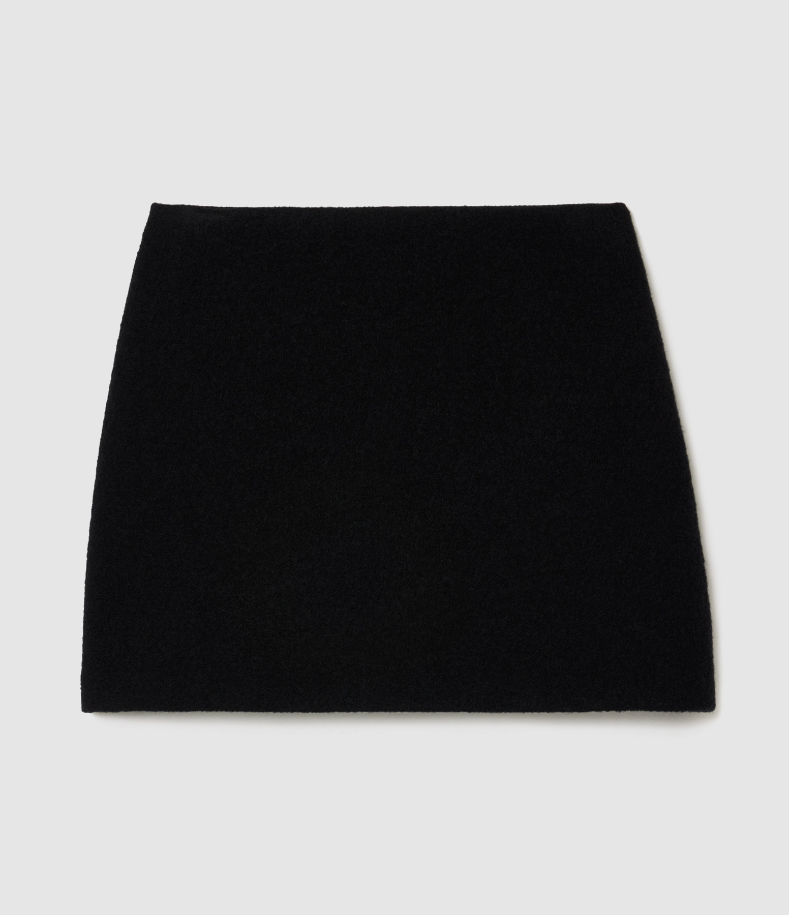 Jupe Courte Droite Laine Vierge Noir