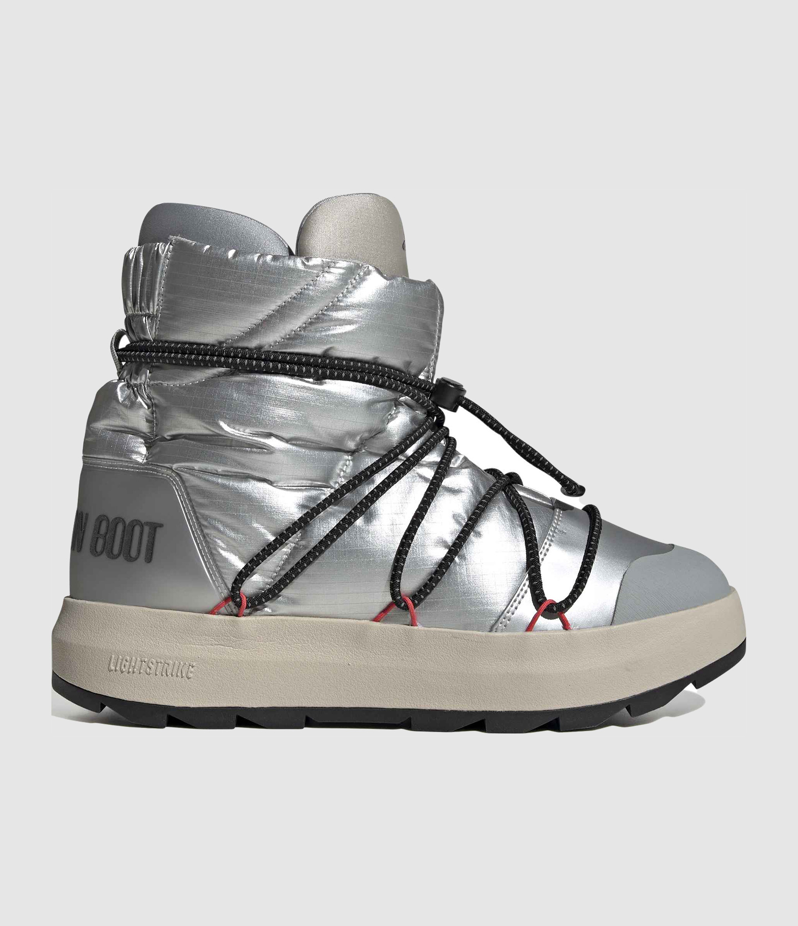 Baskets Msilve Cblack Lucred, Collaboration Adidas x Moonboot