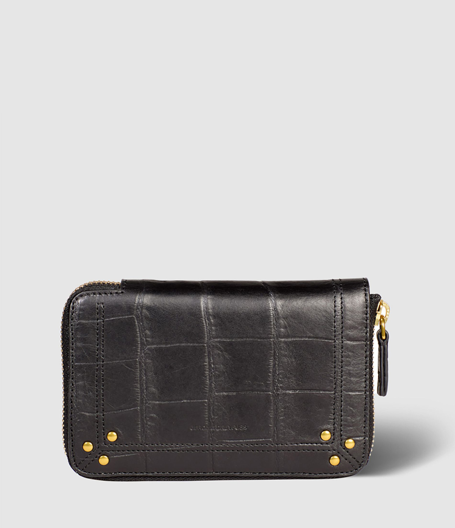 Portefeuille Julien Cuir Imprimé Croco Noir