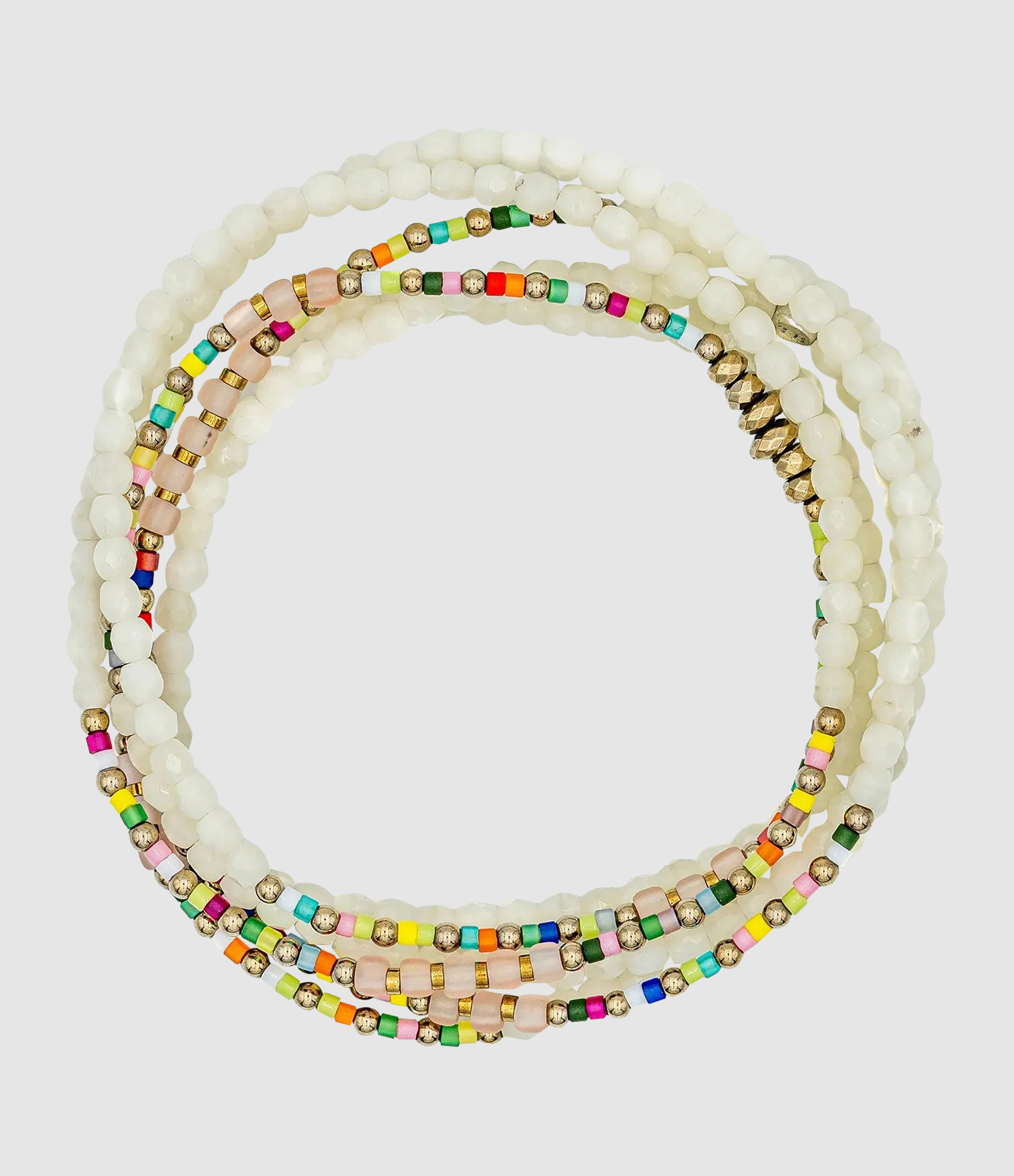 Collier Et Bracelet 6 Tours Jumeirah Vanille 103 cm