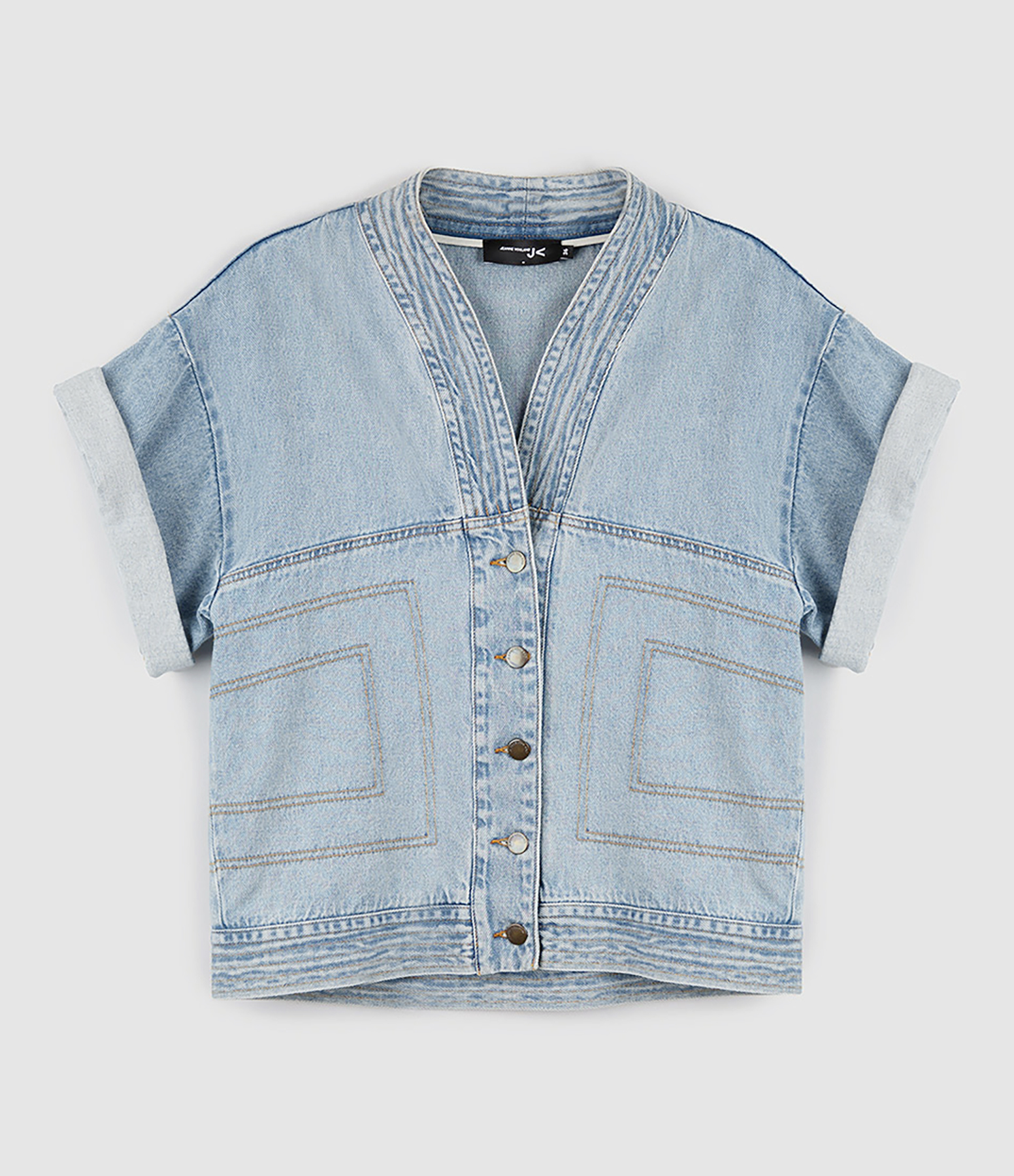 Veste Folka Denim Bleached Bleu