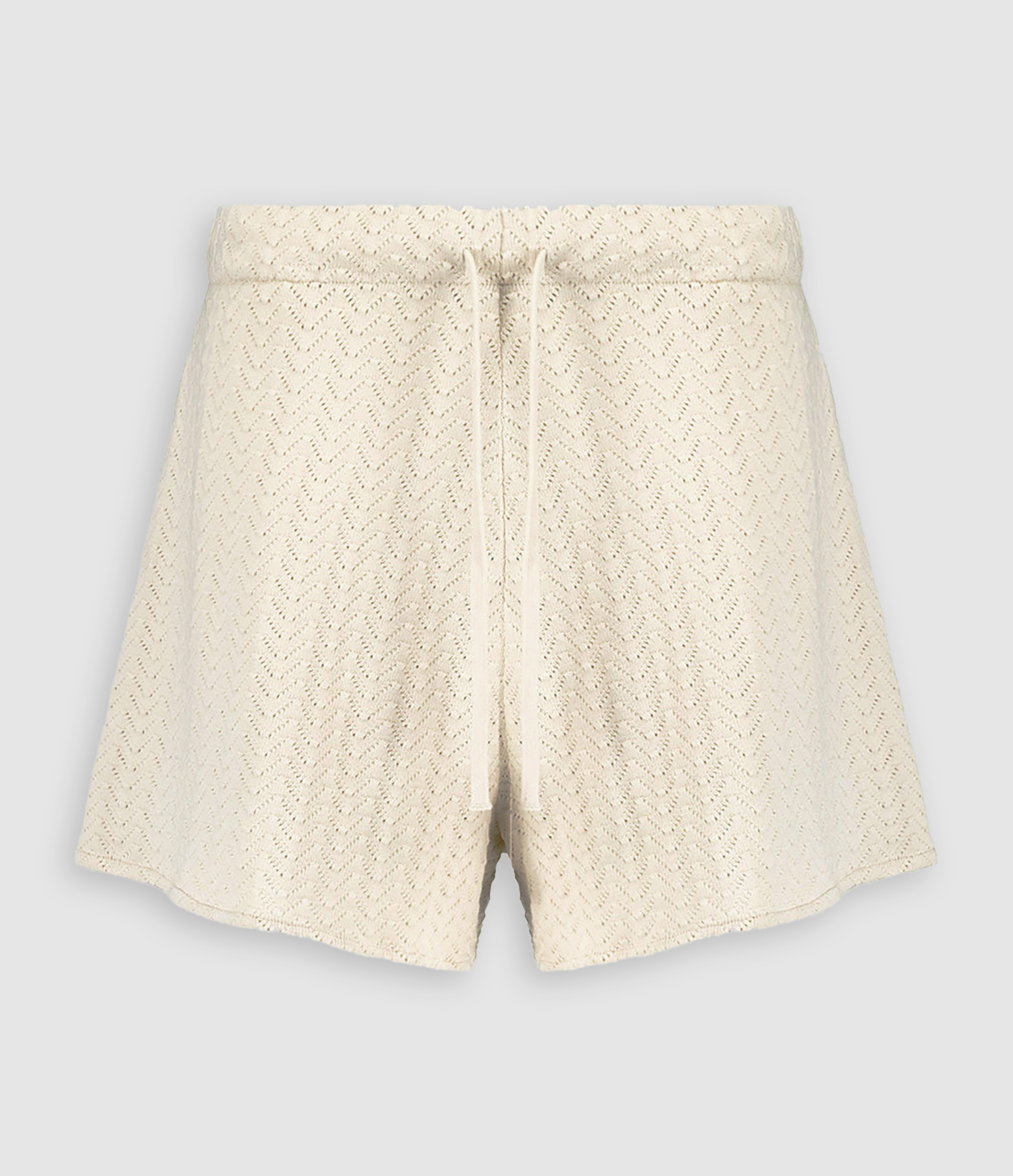 Short Jopi Maille Crochet Coton Écru