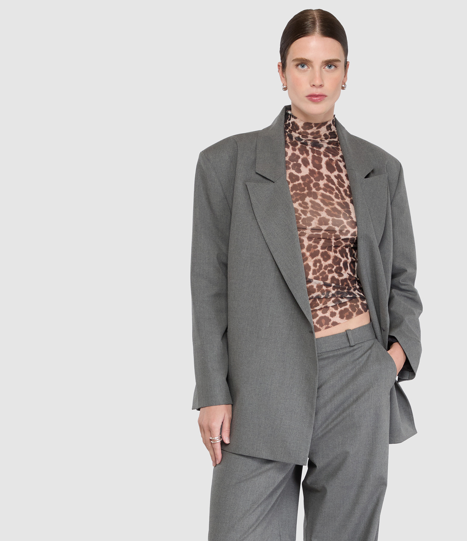 Blazer Pari Croisé Gris Foncé