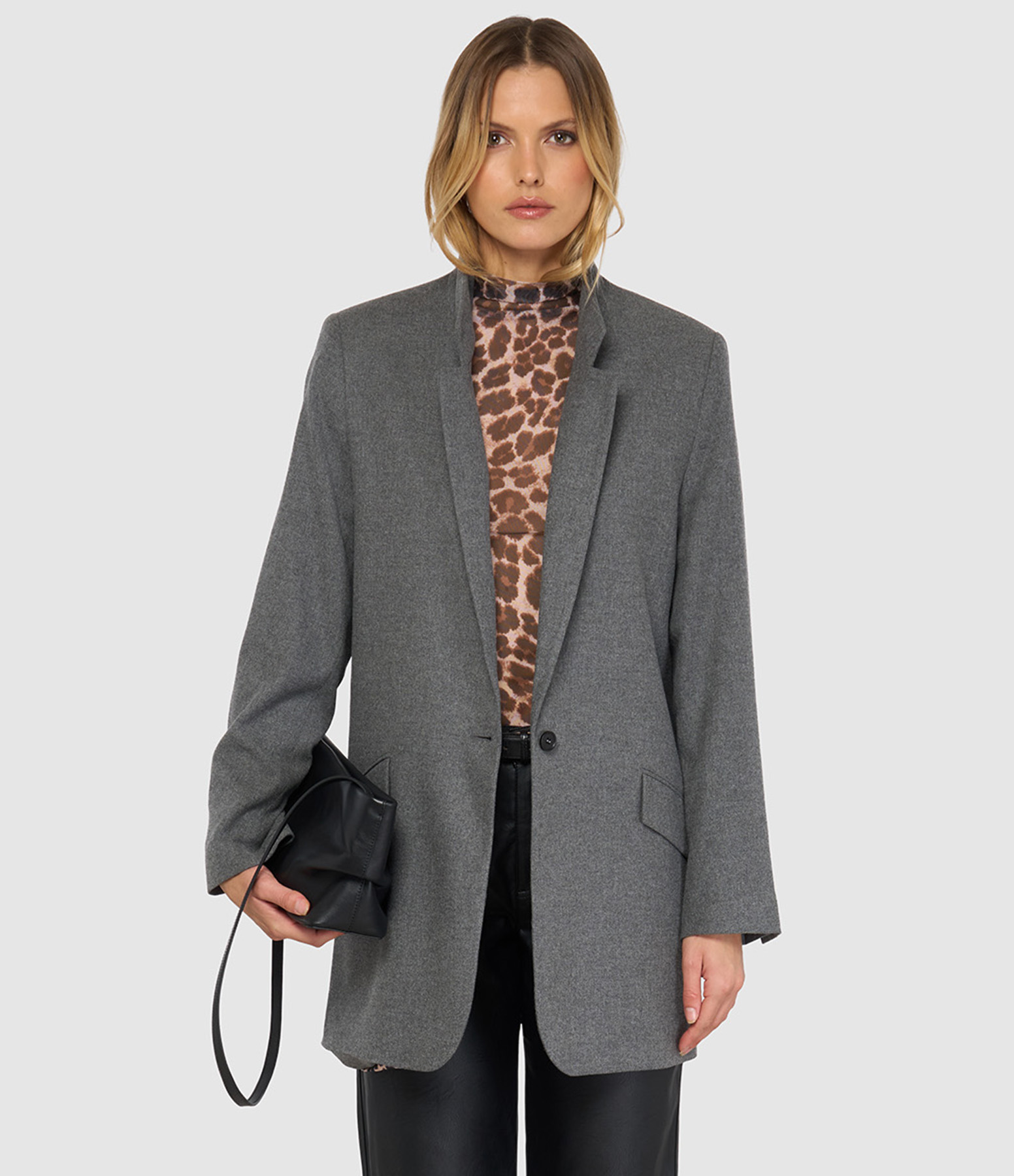 Blazer Geor Flanelle Gris Léopard