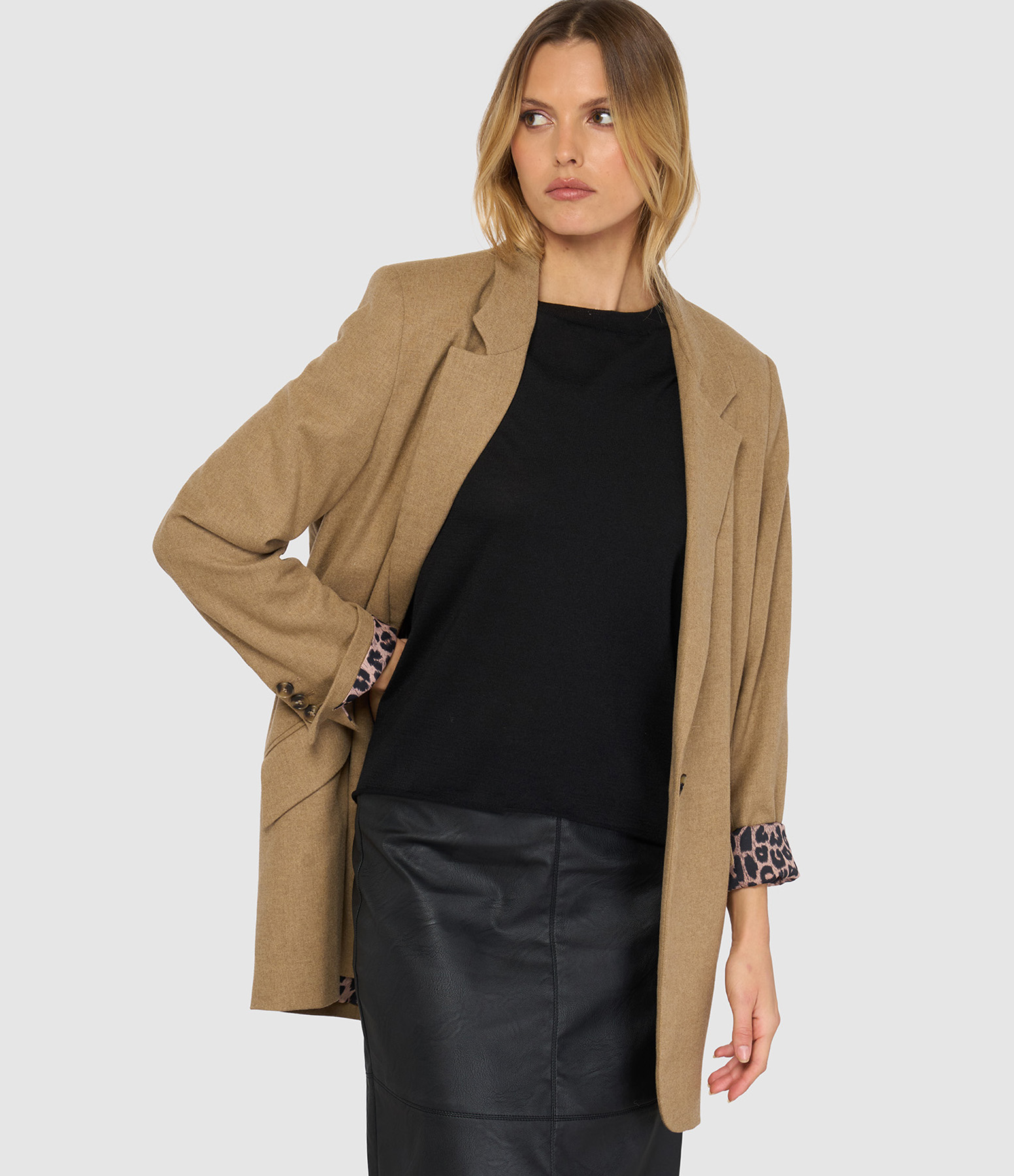 Blazer Geor Flanelle Beige Léopard