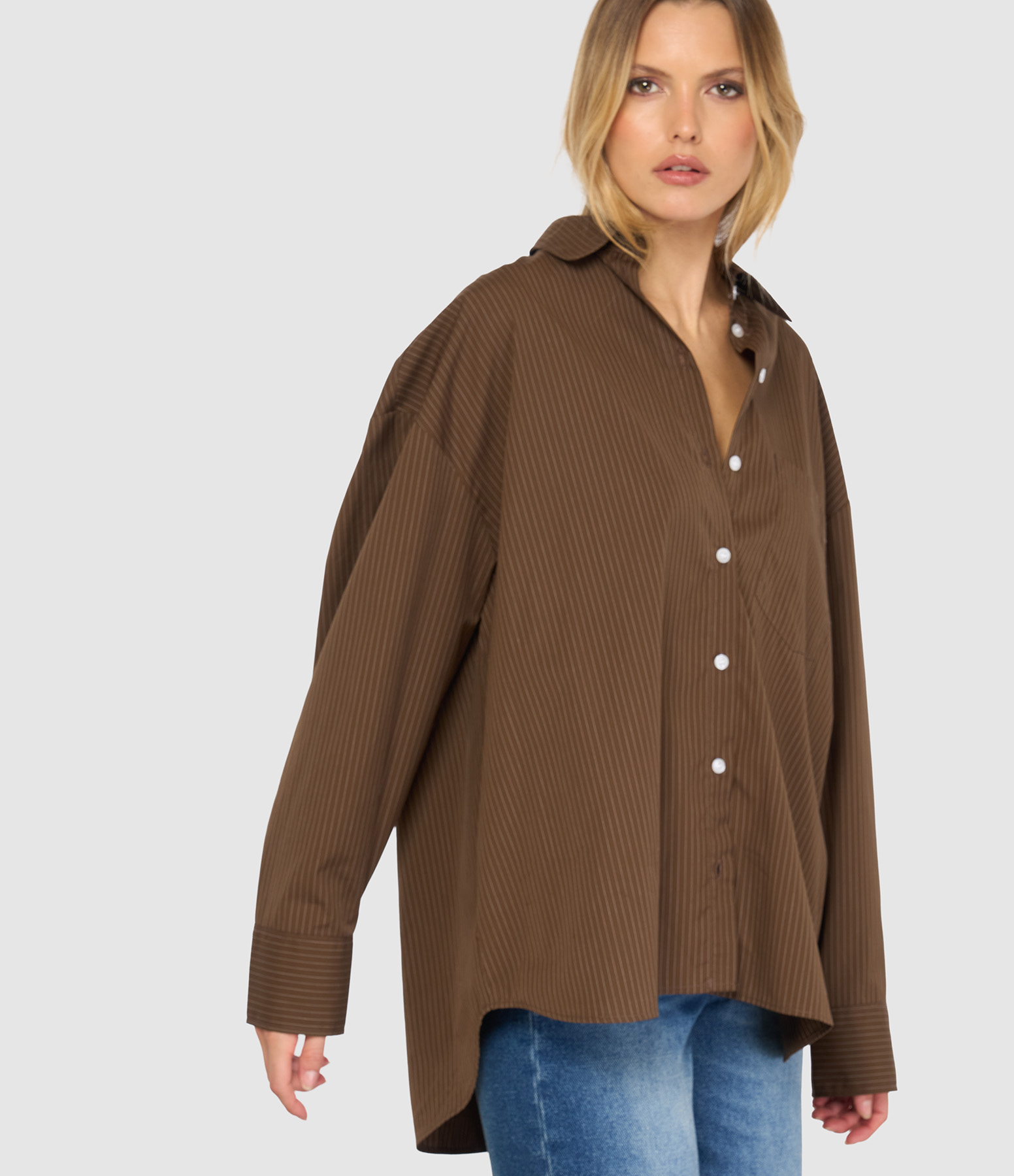 Chemise Pauli Rayée Chocolat