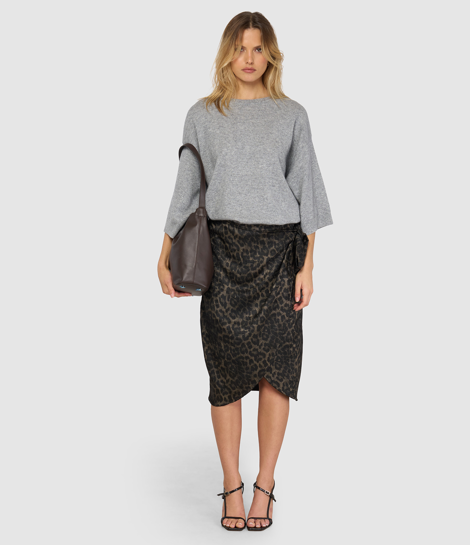 Jupe Ramia Imprimée Leopard Nouée Côté