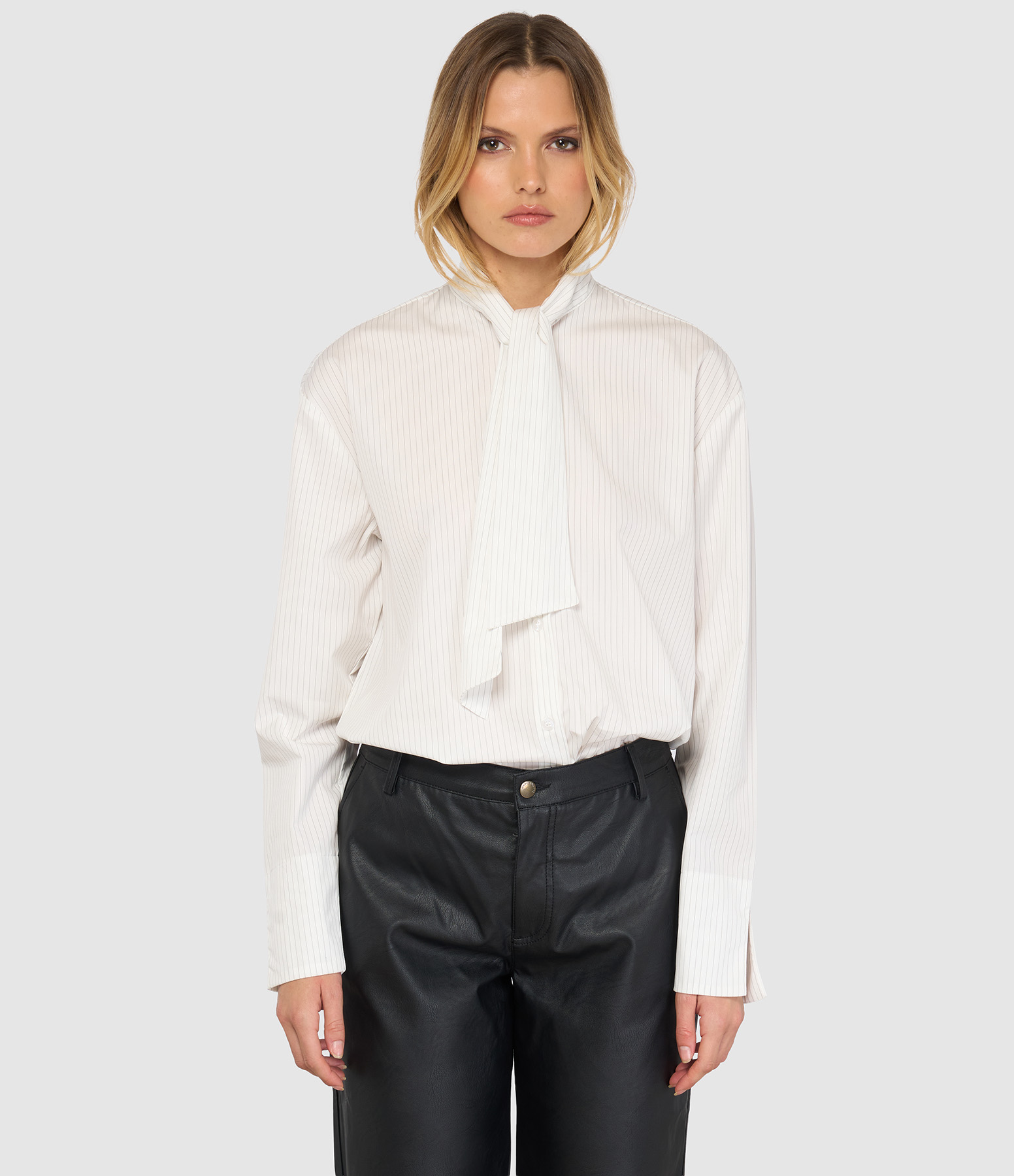 Chemise Rolan Rayée, Col Foulard