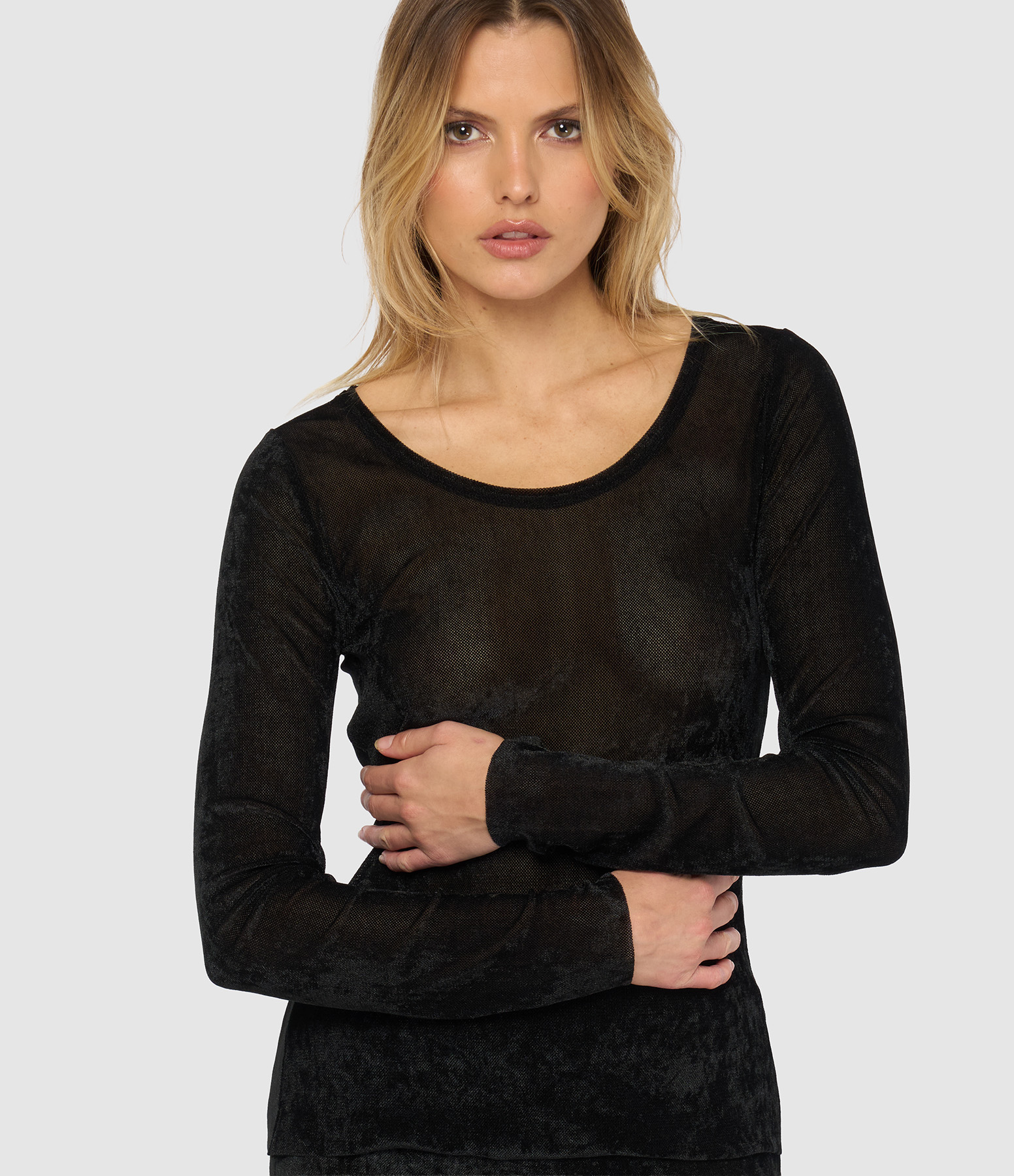Top Ronan Resille Effet Velours Noir
