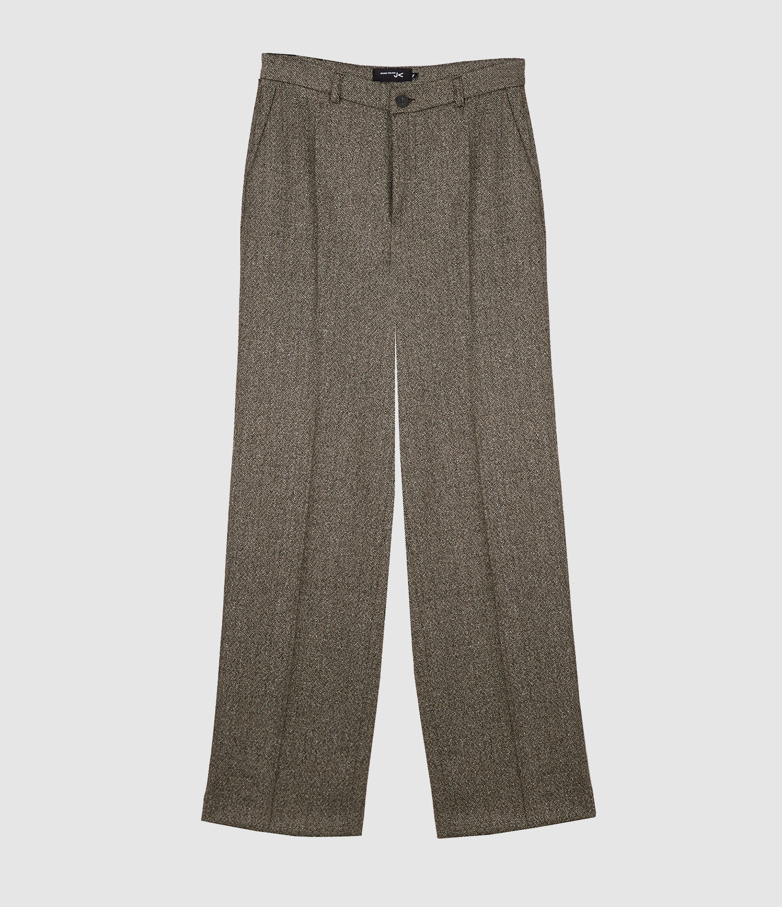 Pantalon Droit Jambe Droite Ruben Chevron Chocolat