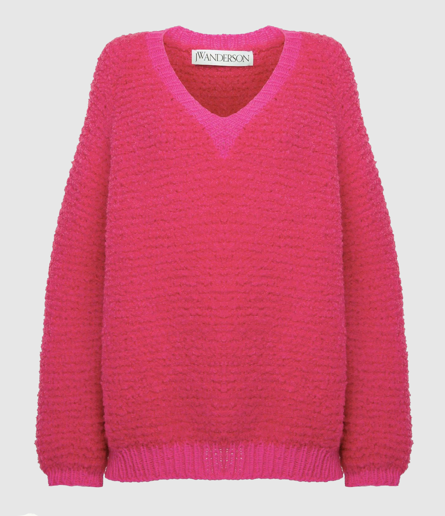 Pull Boucle V Neck Hot Pink