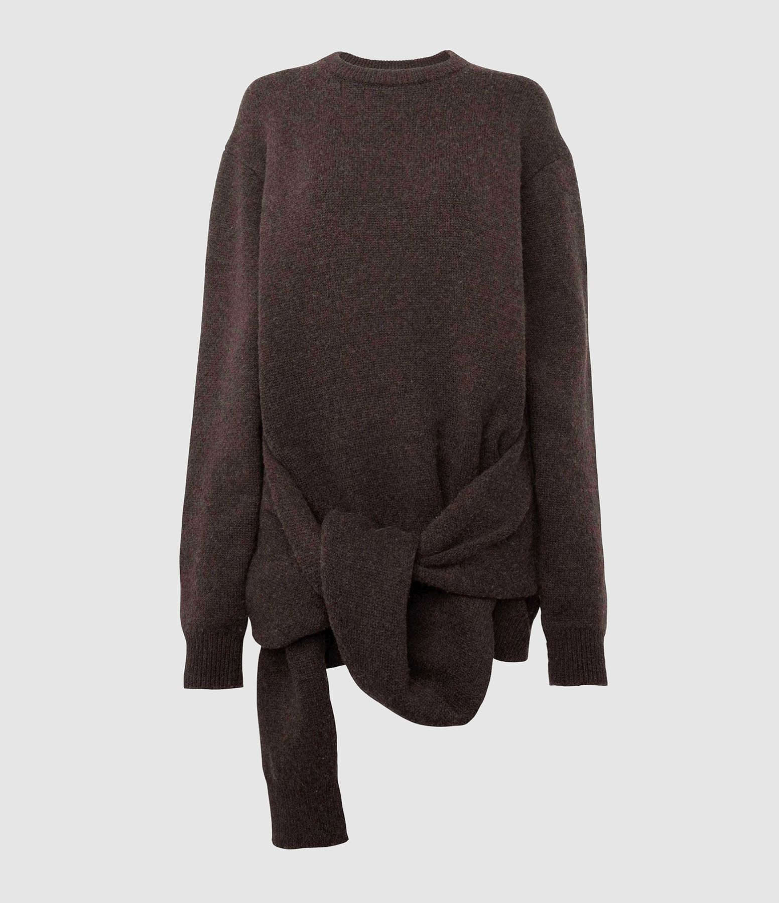 Pull Draped Tie Front Smoke