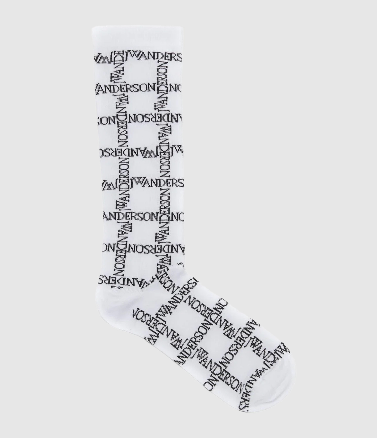 Chaussettes Logo Grid Long White Black
