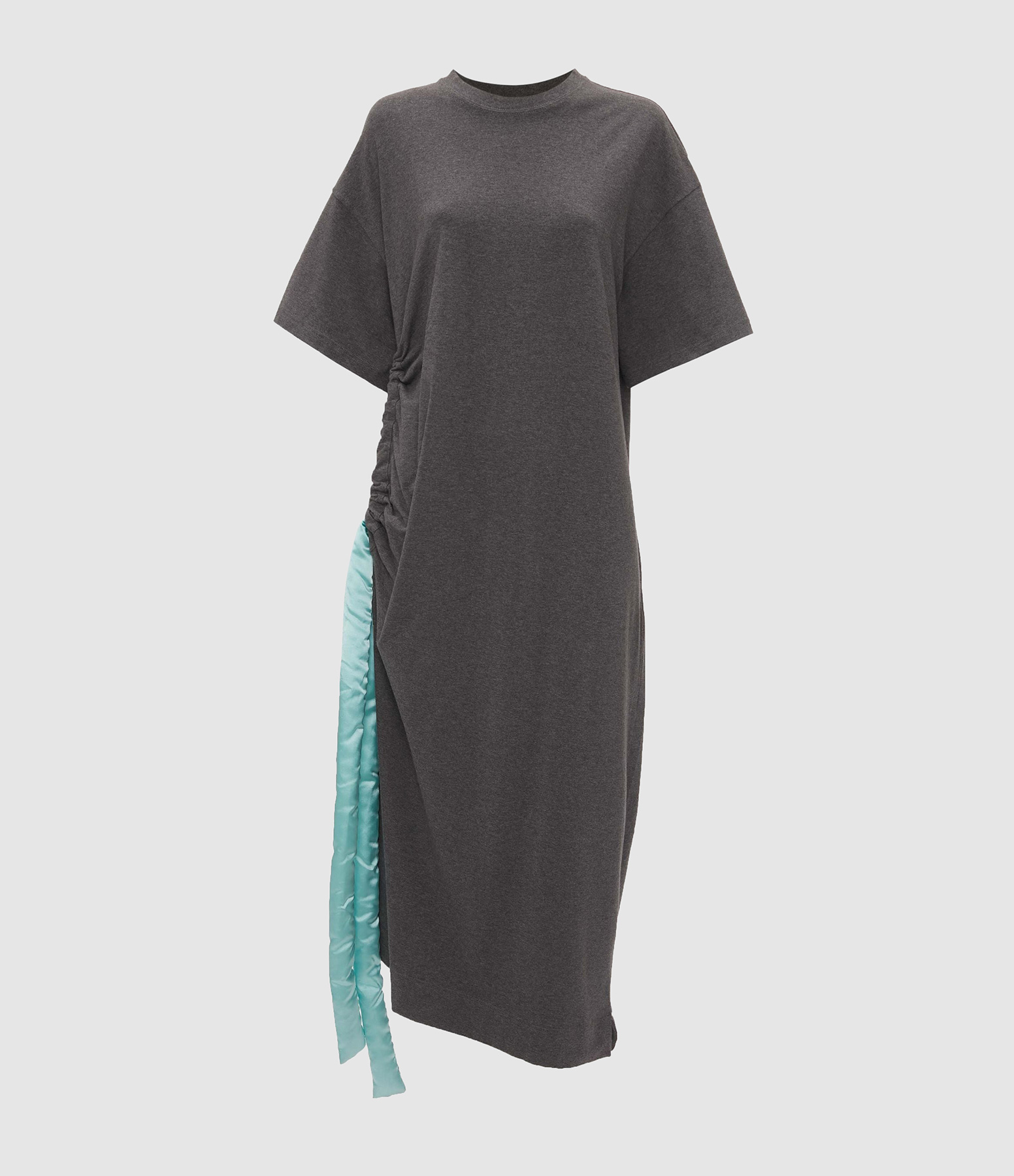 Robe Midi Satin Tie  Dressdark Grey Melange