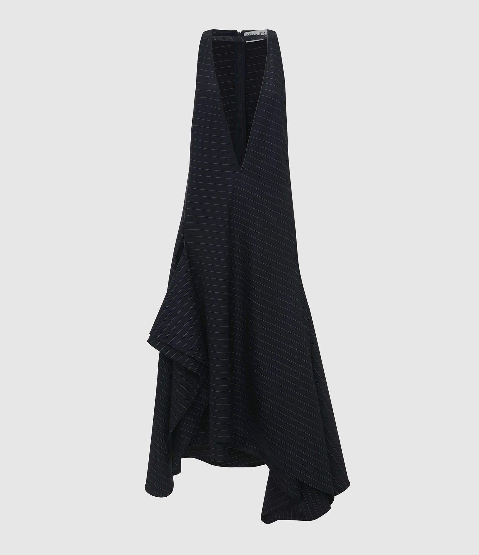 Robe Longue V-Neck Square Hem Navy