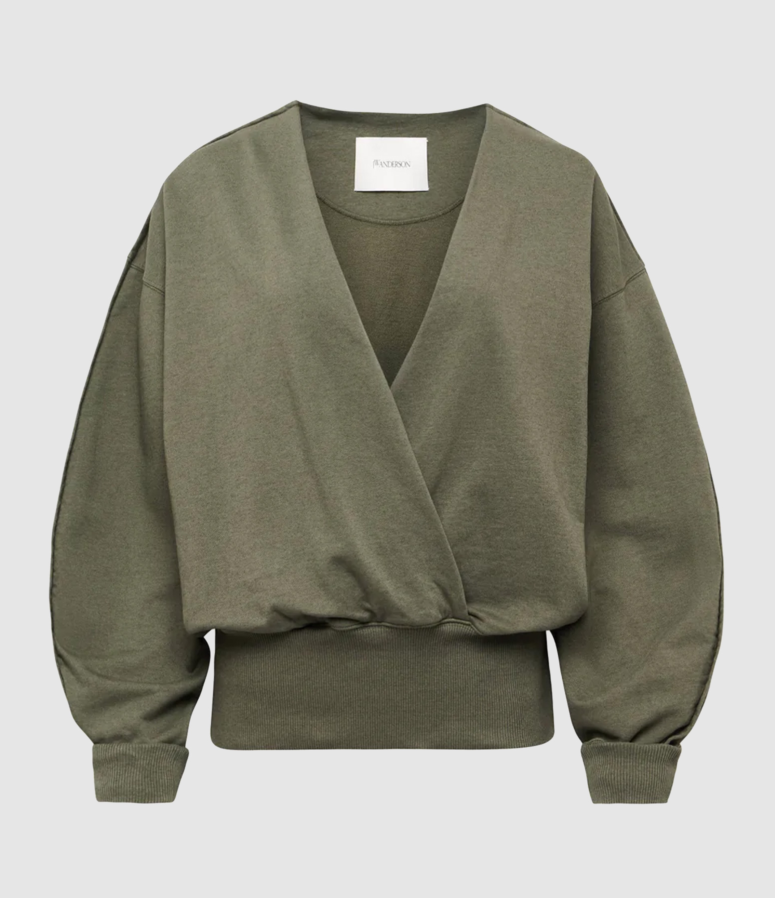 Sweatshirt Enveloppant Arrondi Khaki