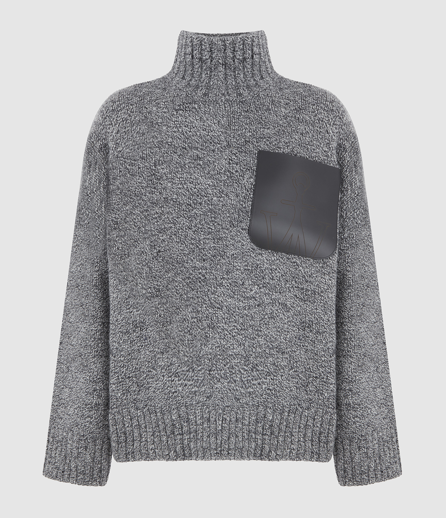 Pull Leather Patch Pocket Grey