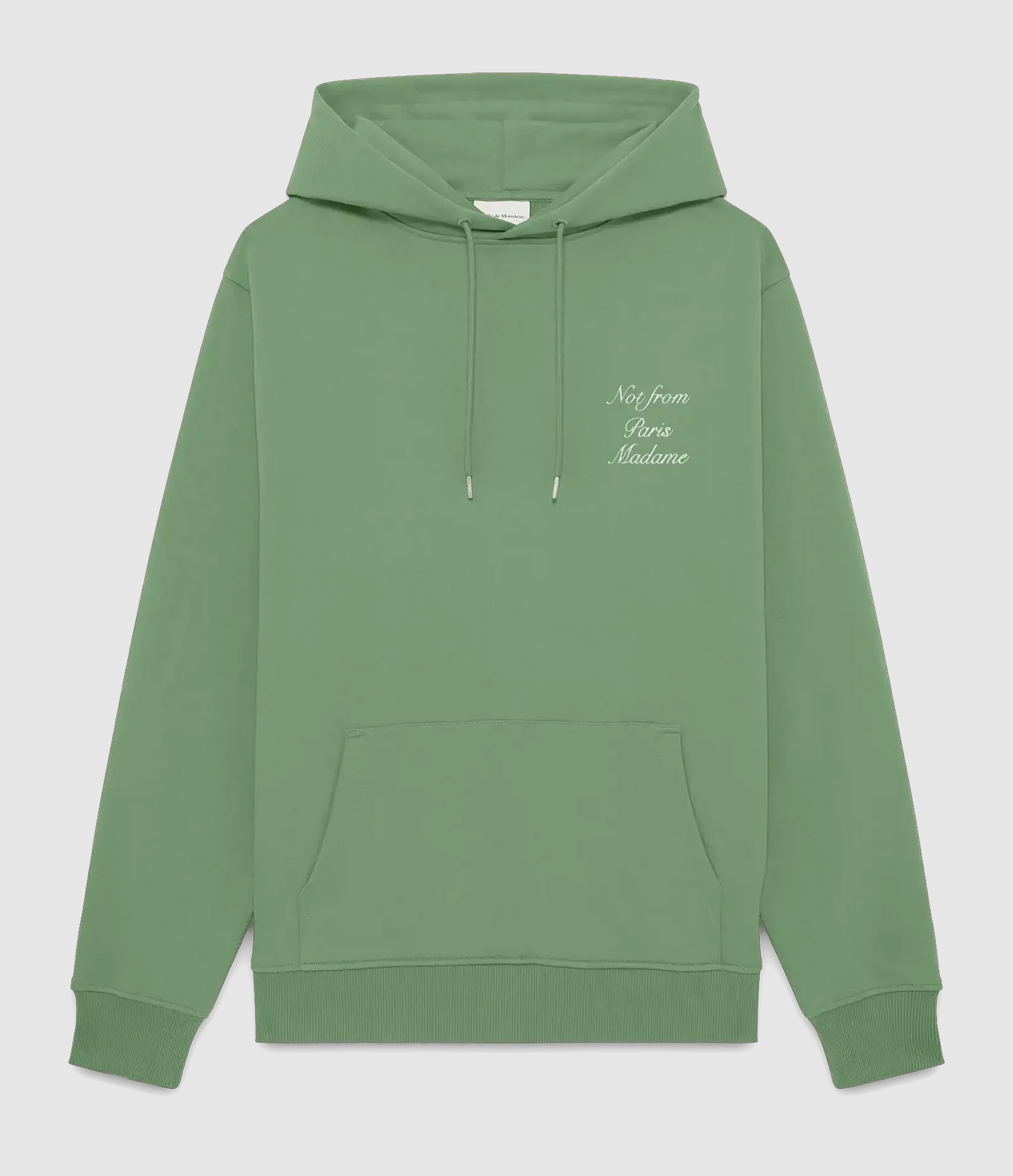 Hoodie Slogan Calligraphy Light Green