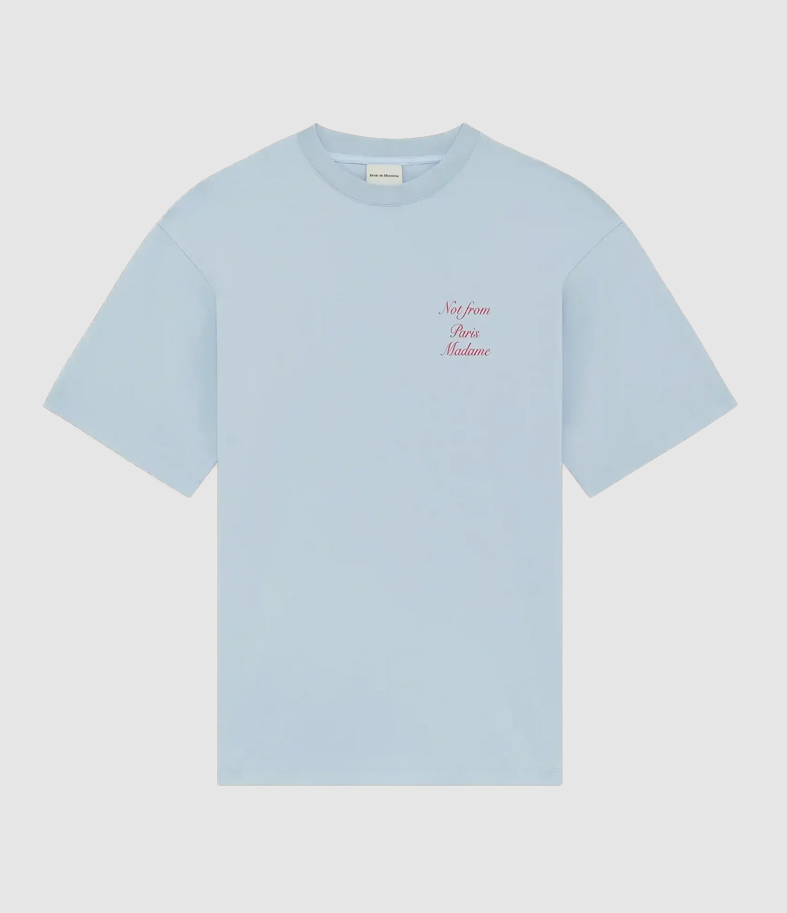 Tee-shirt Slogan Calligraphy Light Blue
