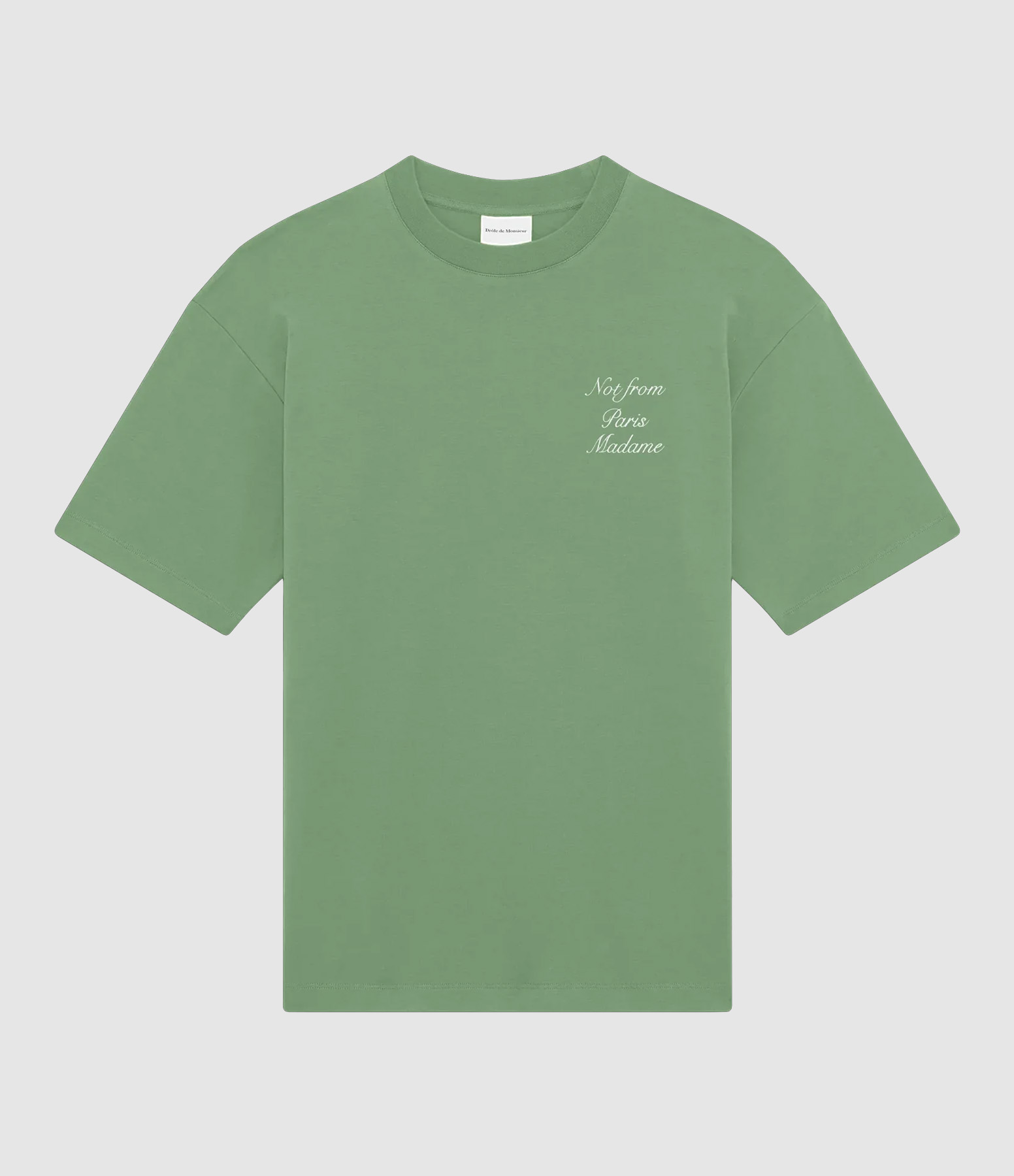 Tee-shirt Slogan Calligraphy Light Green