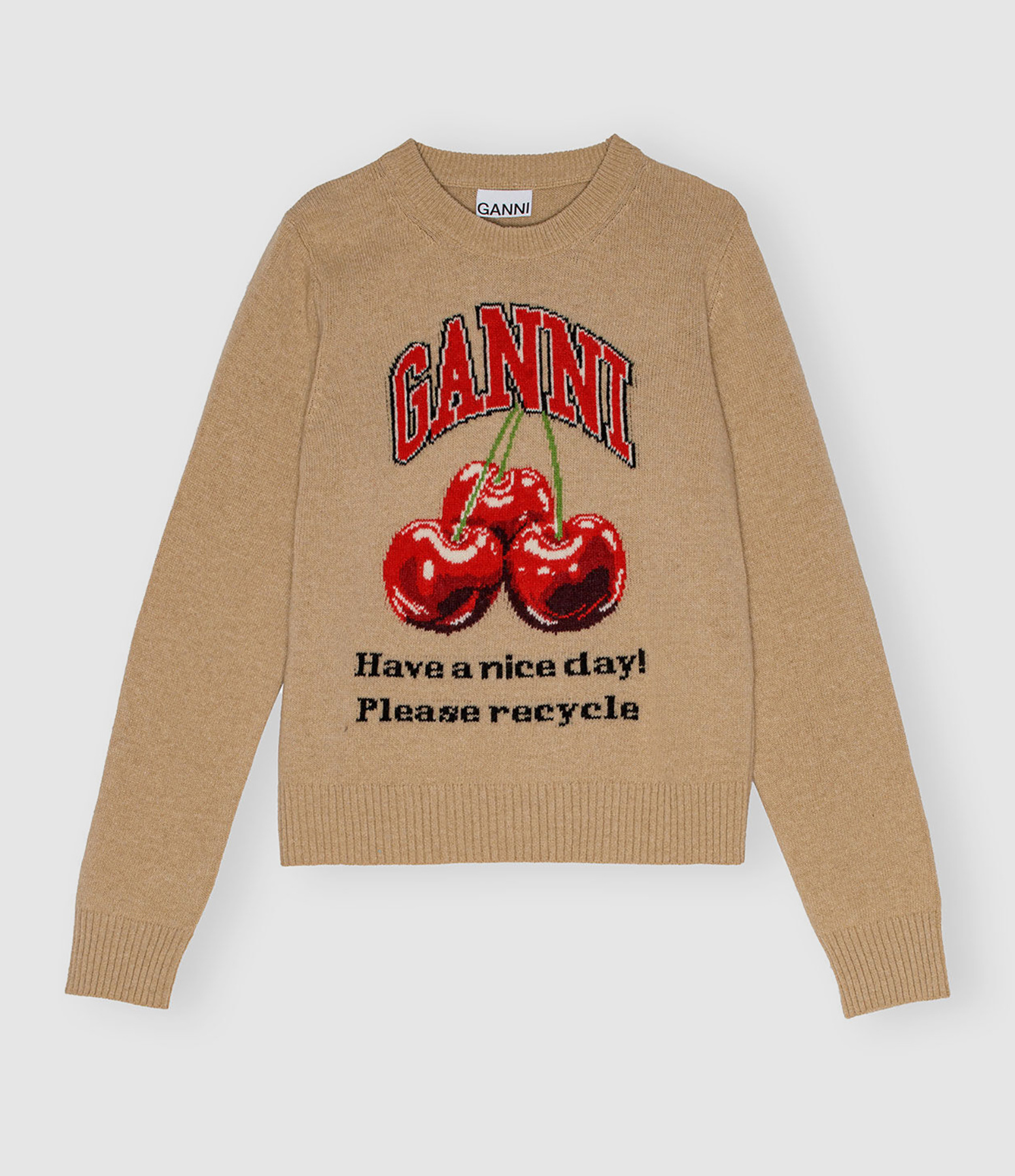 Sweatshirt Graphic Wool Mix Cherry Safari