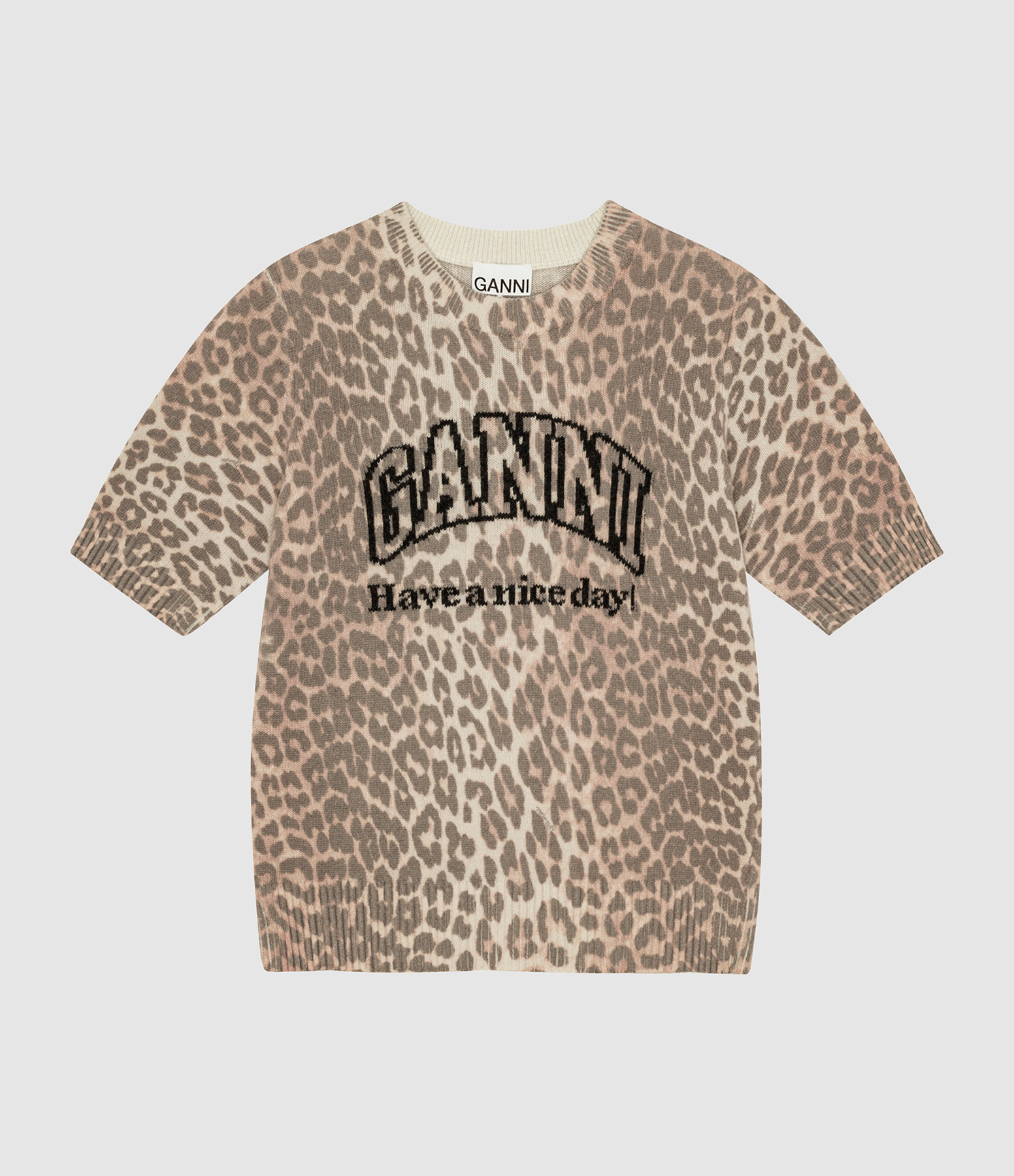 Pull Graphic Wool Mix Printed Leopard Leopard