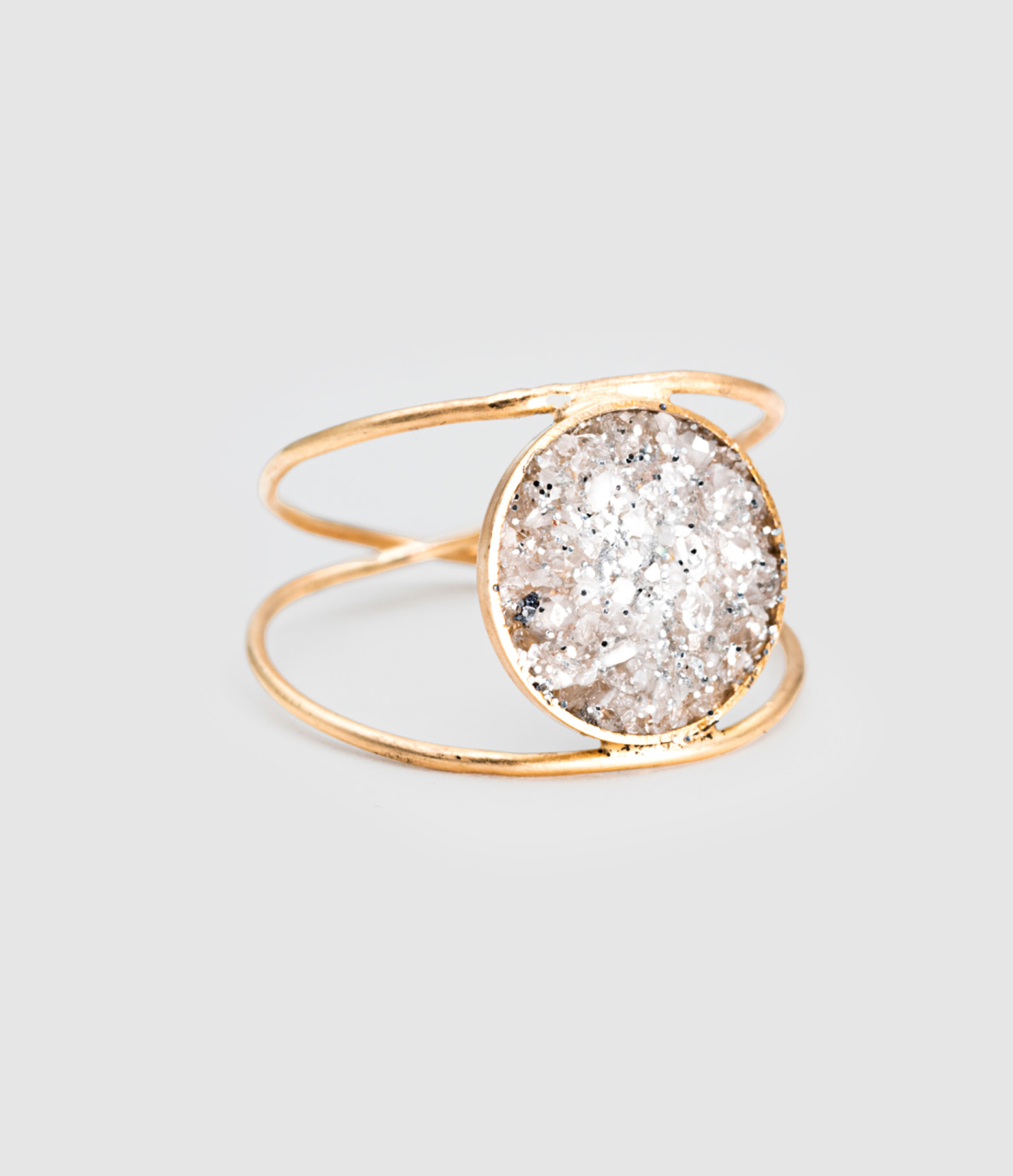 Bague Sublime Nude Bliss Cristal White Or Jaune