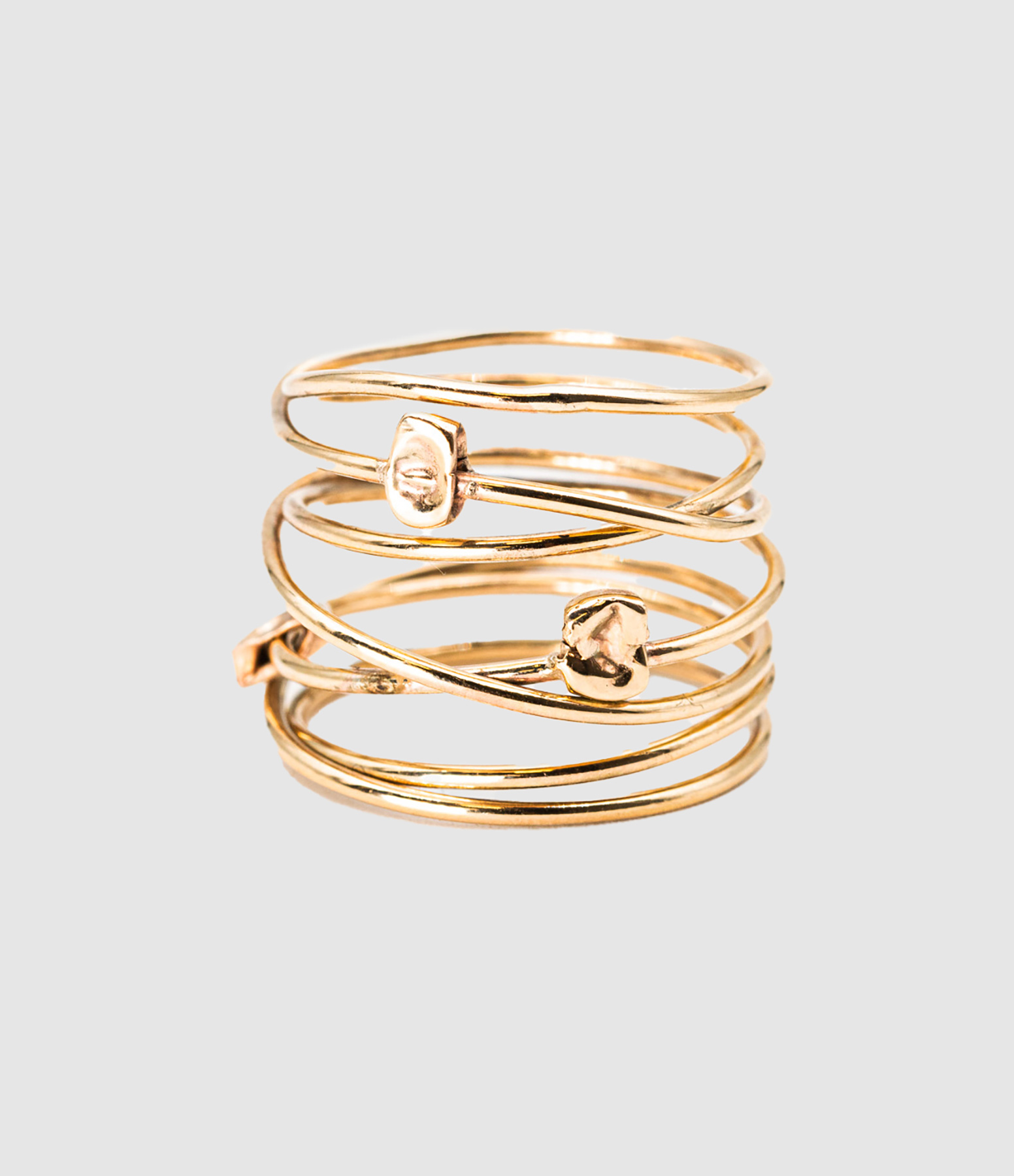 Bague Sublime Spirale 3 Pépites XL Or Jaune