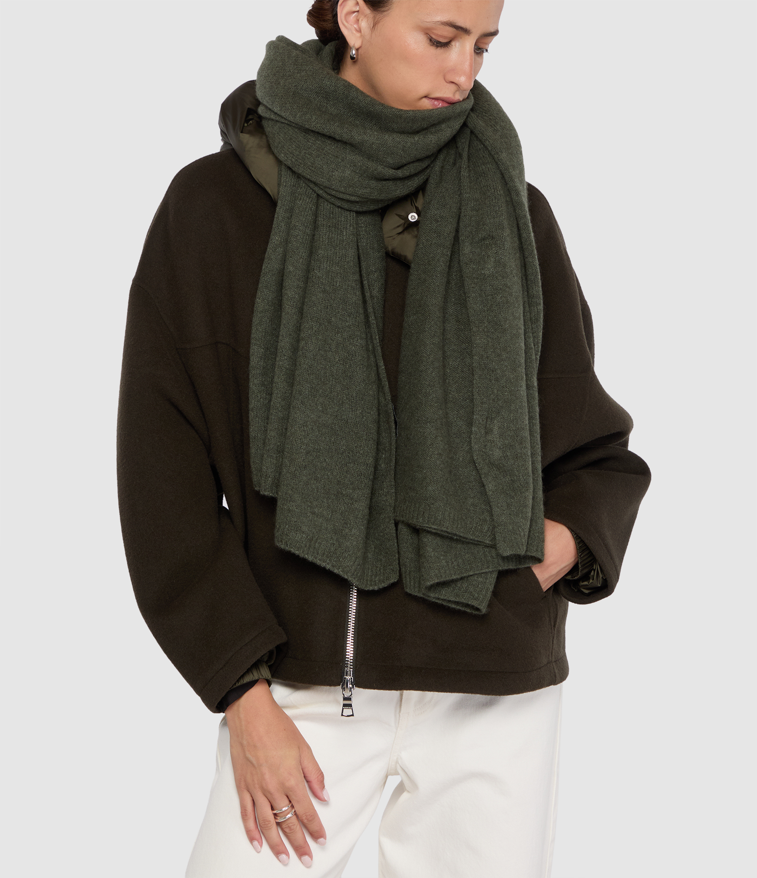Echarpe Daizy Large Kaki Foncé
