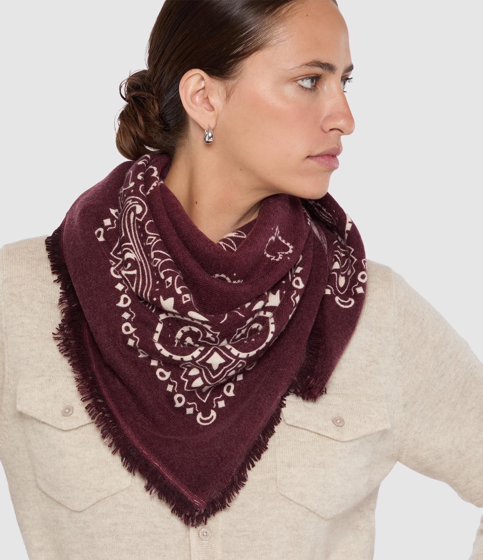 Écharpe Hachiko Bordeaux