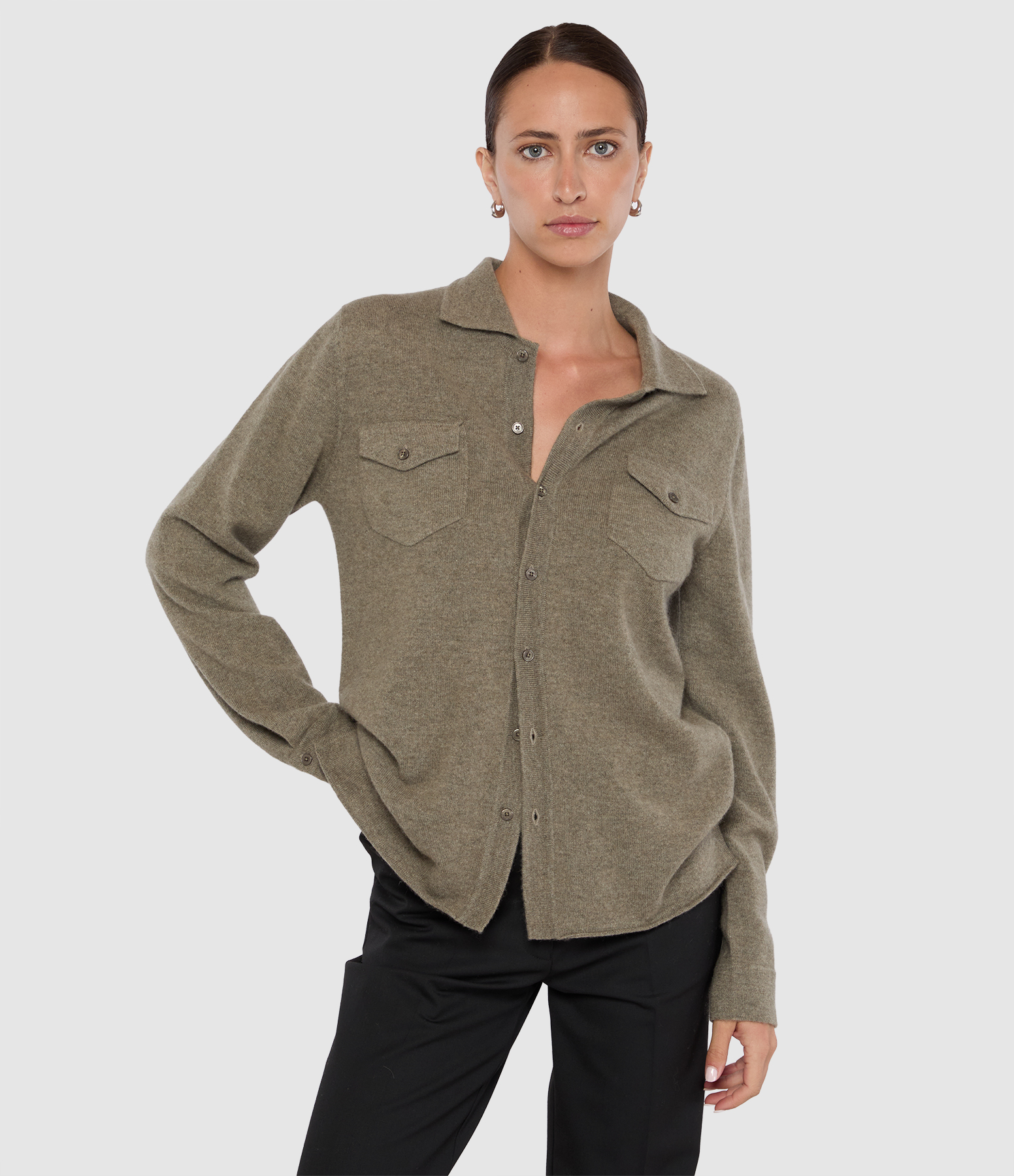Chemise Cachemire Julius Kaki Chine