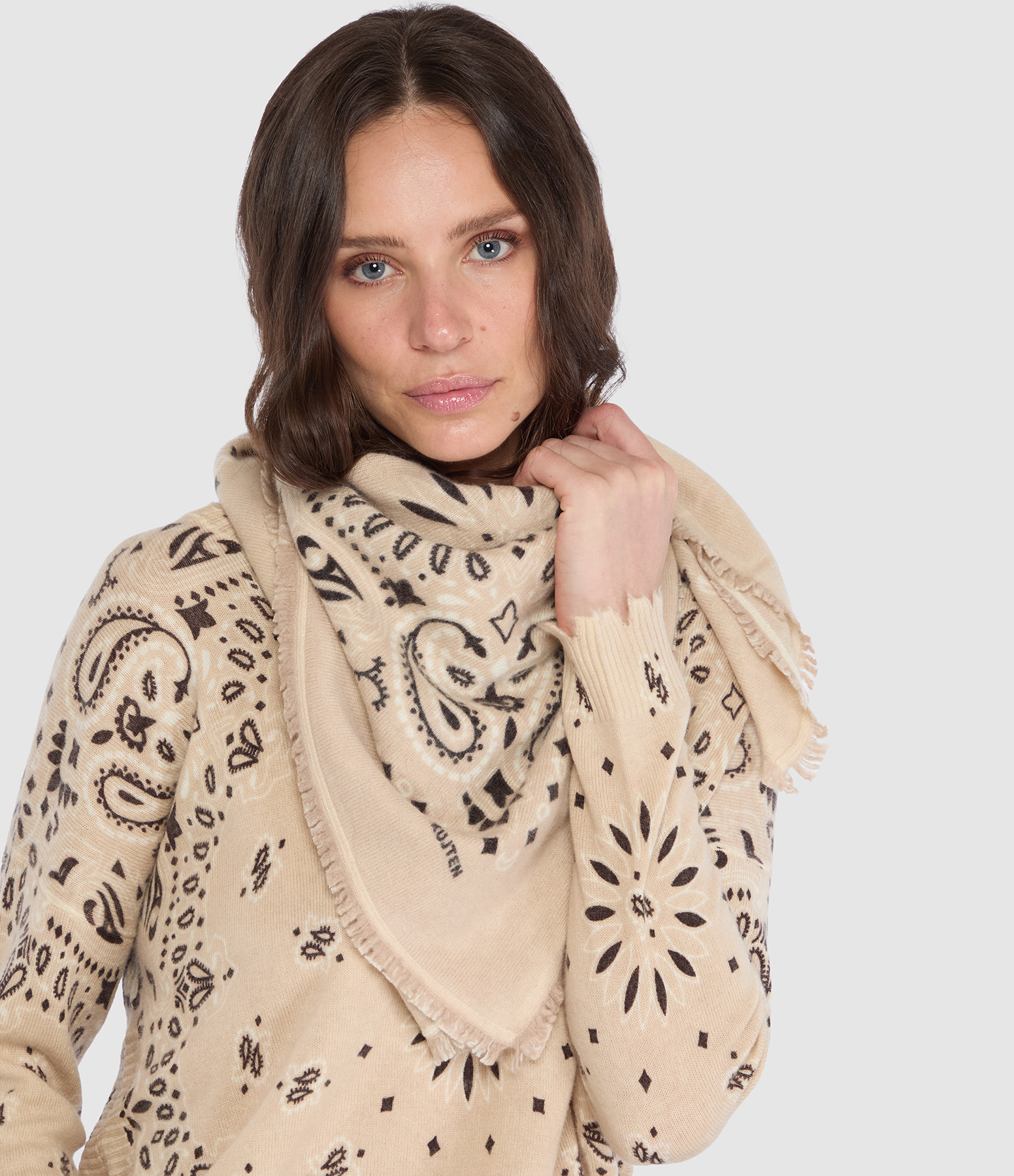 Foulard Hachiko Bico Marron Organi