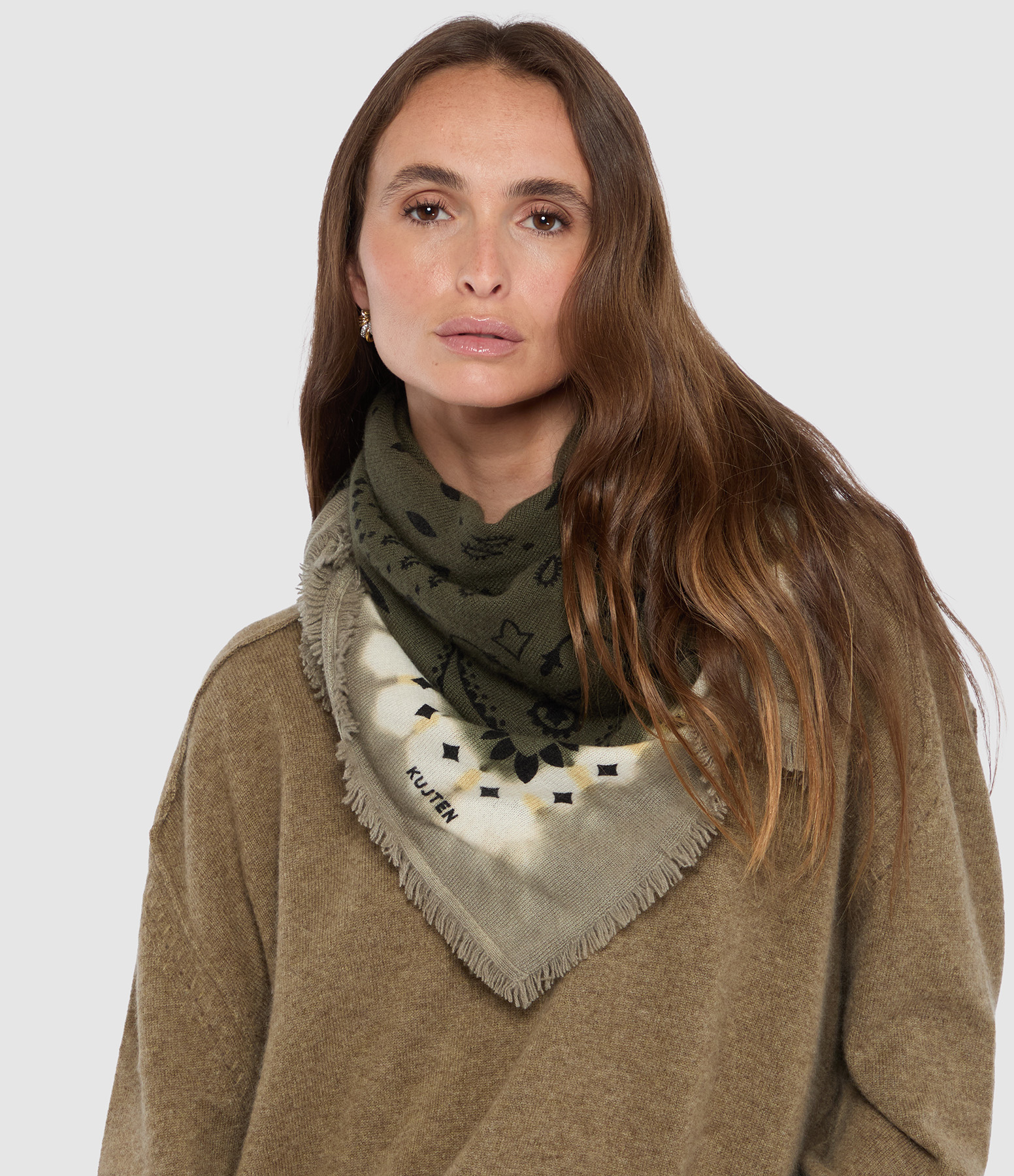 Foulard Hachiko Abba Bandana Kaki Fonce