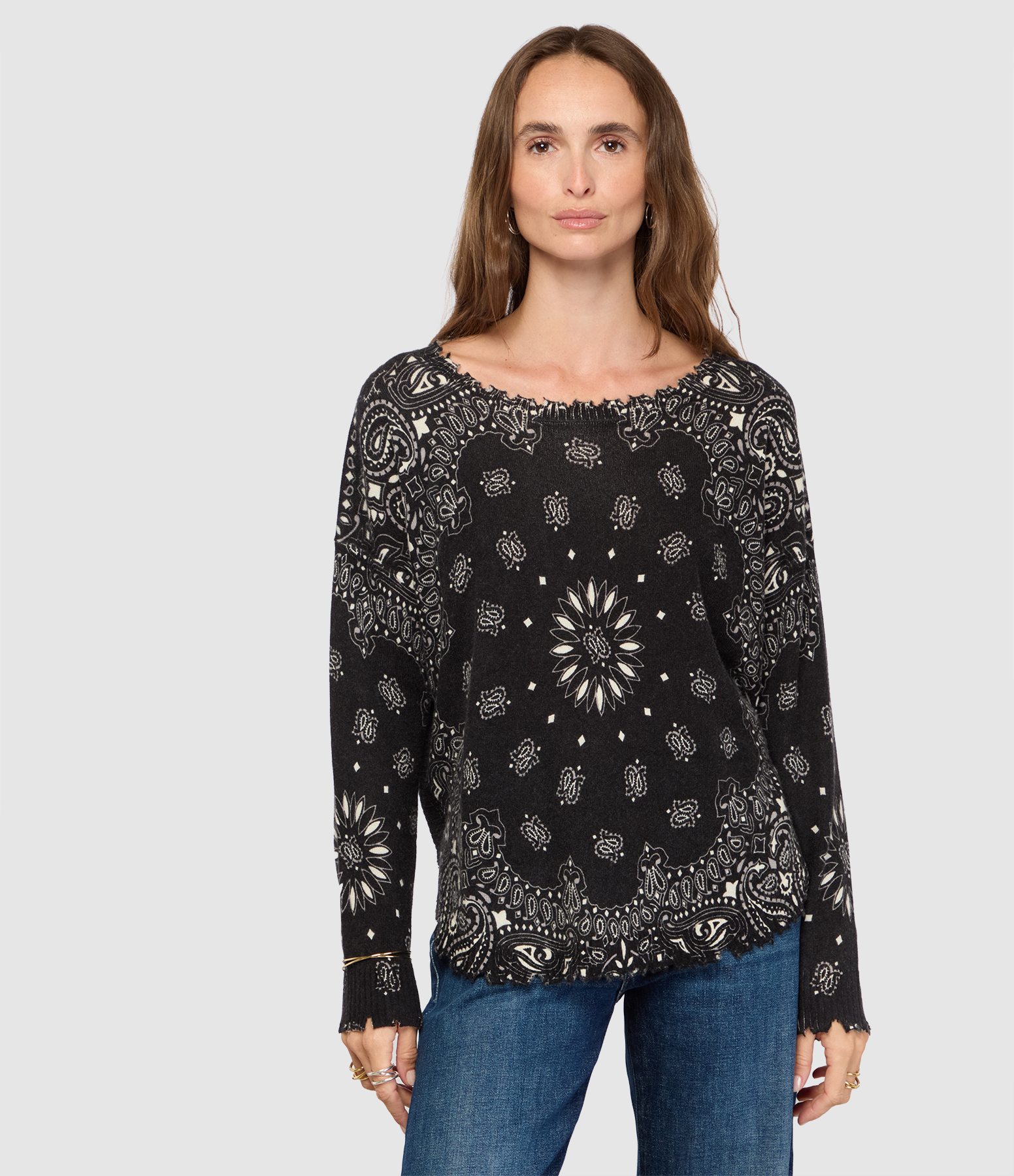 Pull Mela Bandana Bico Noir Blanc