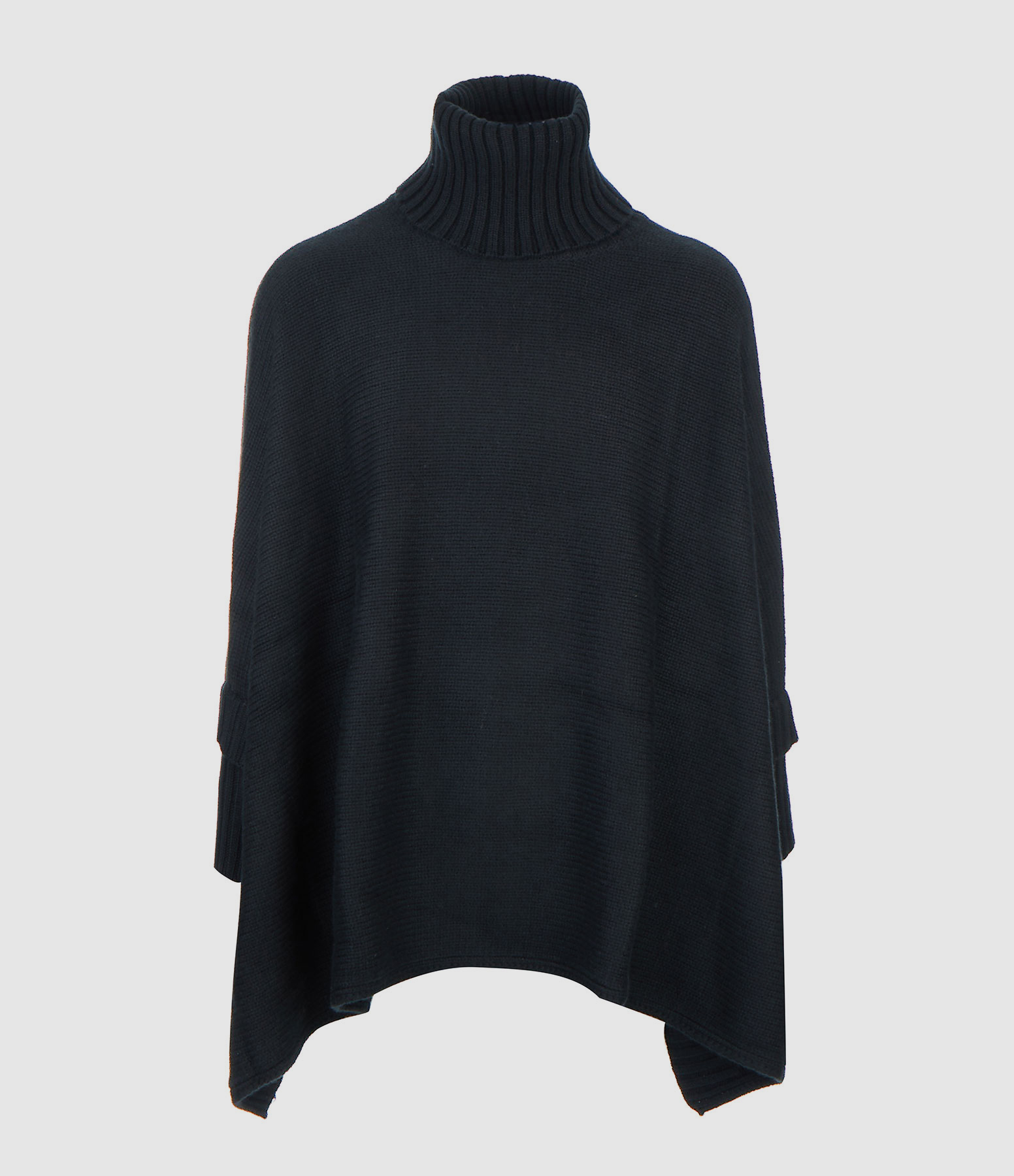 Poncho Ciara Col Roulé Cachemire Noir