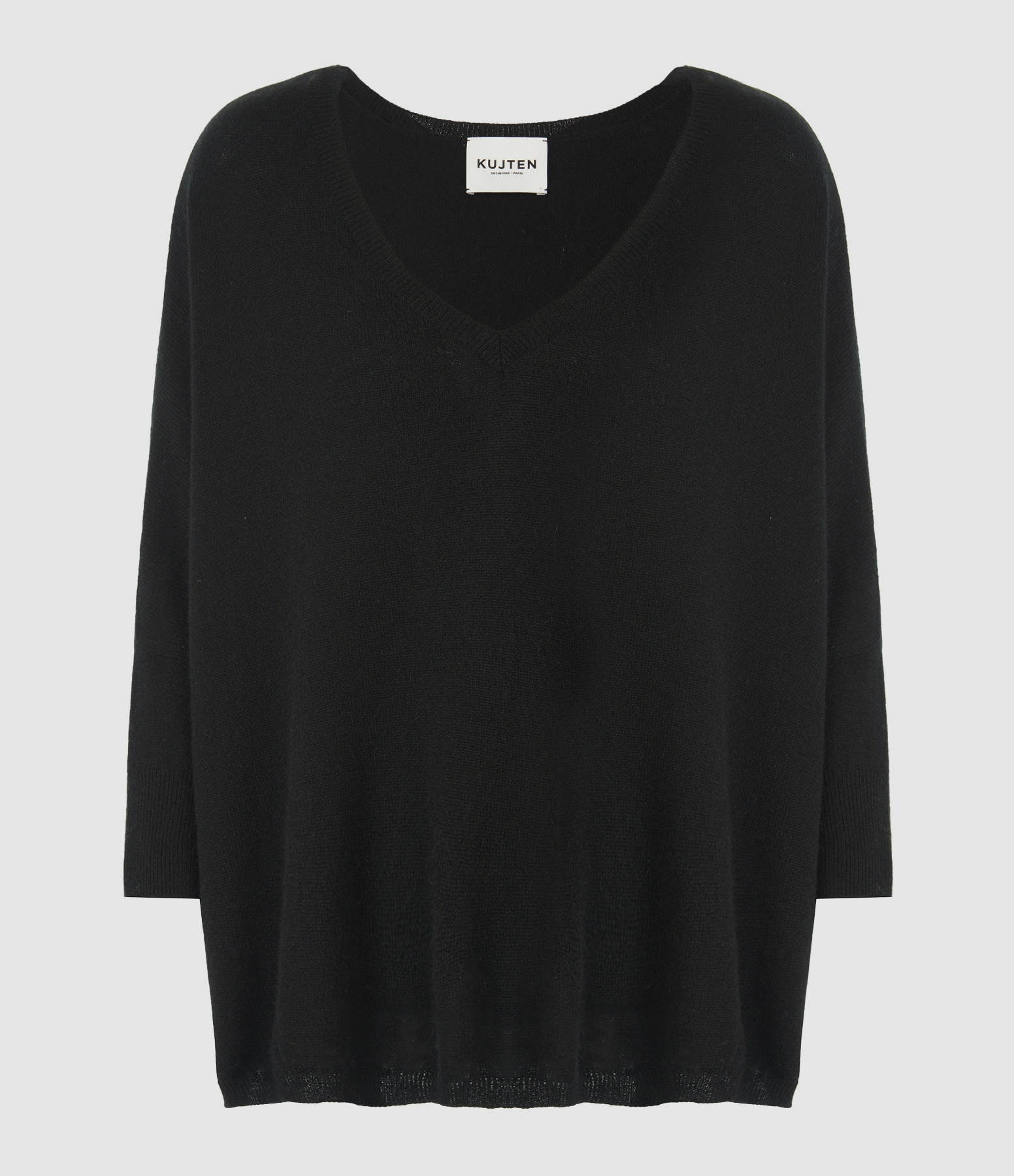 Pull Minie Col V Cachemire Noir