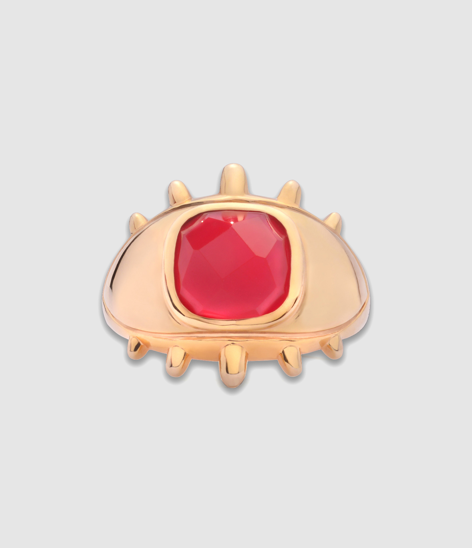 Bague Occulus Ruby Agate Doré