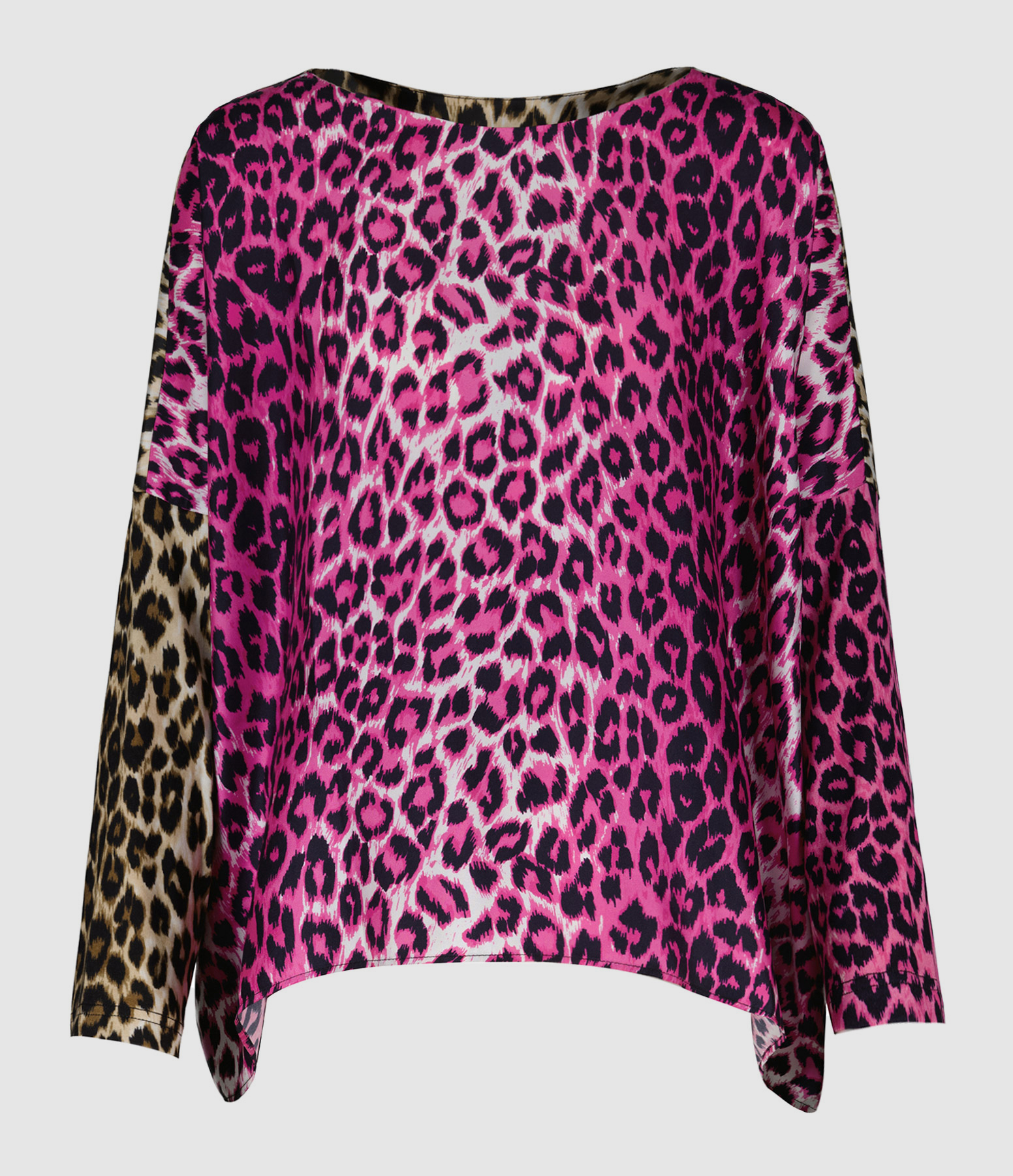 Blouse Janine Soie Mix Panthère Rose, Exclusivité Lulli