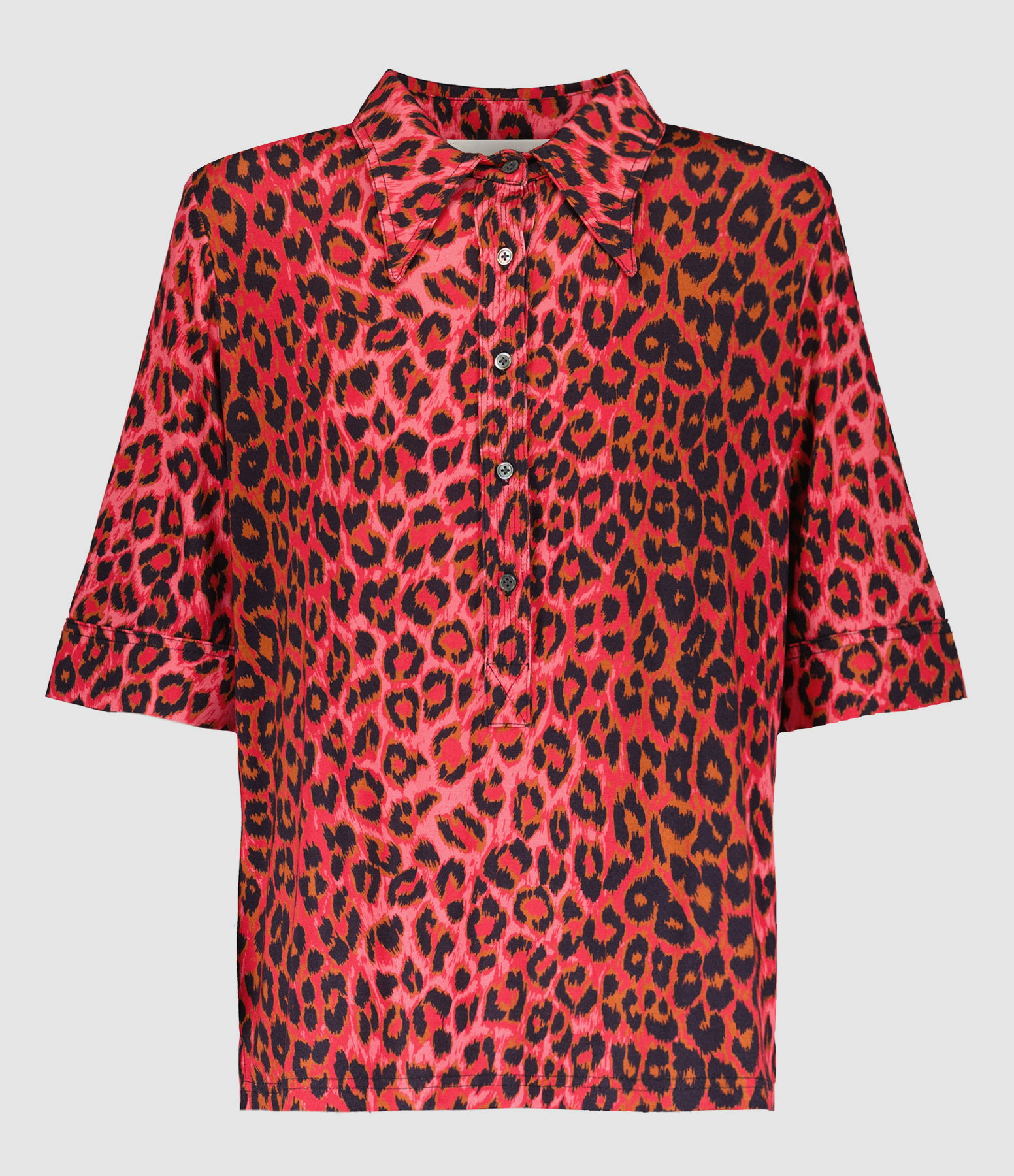 Chemise Lauren Soie Panthere Fuschia