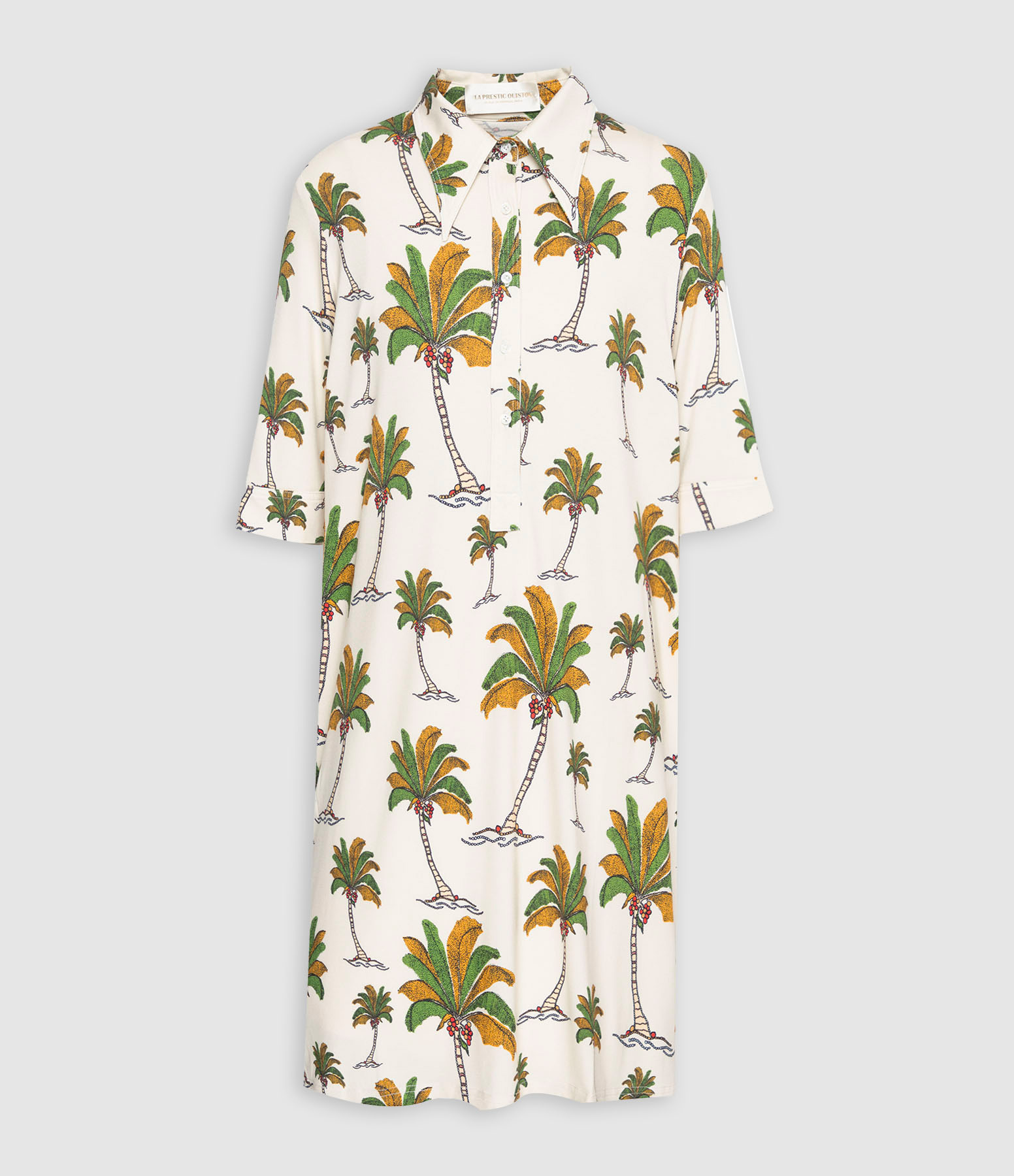 Robe Courte Polo Palmier Écru