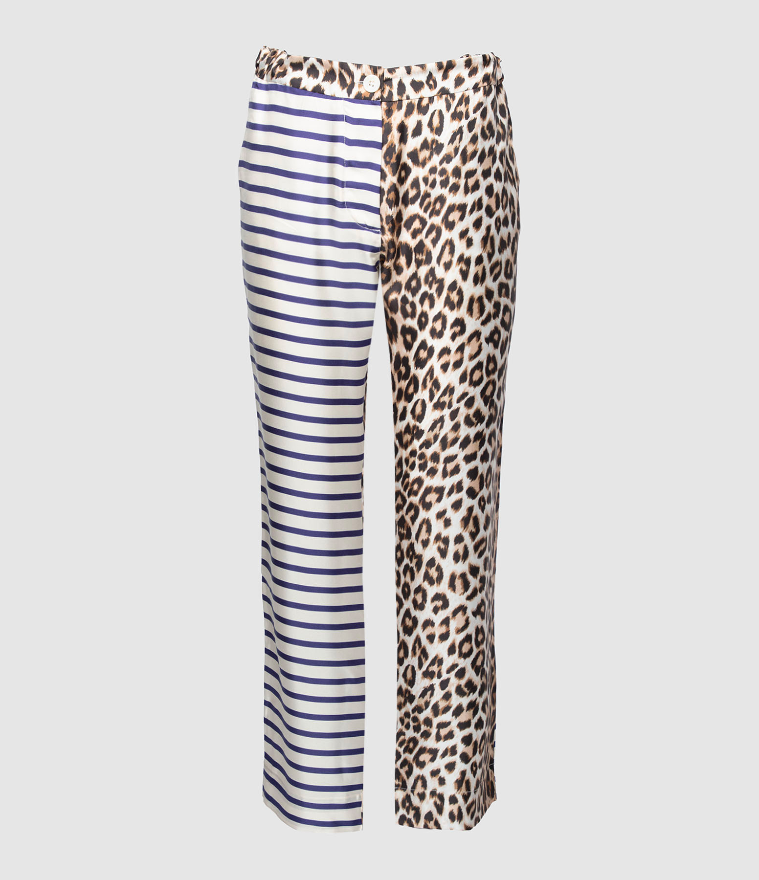 Pantalon Lucky Soie Mix Marinière Léopard