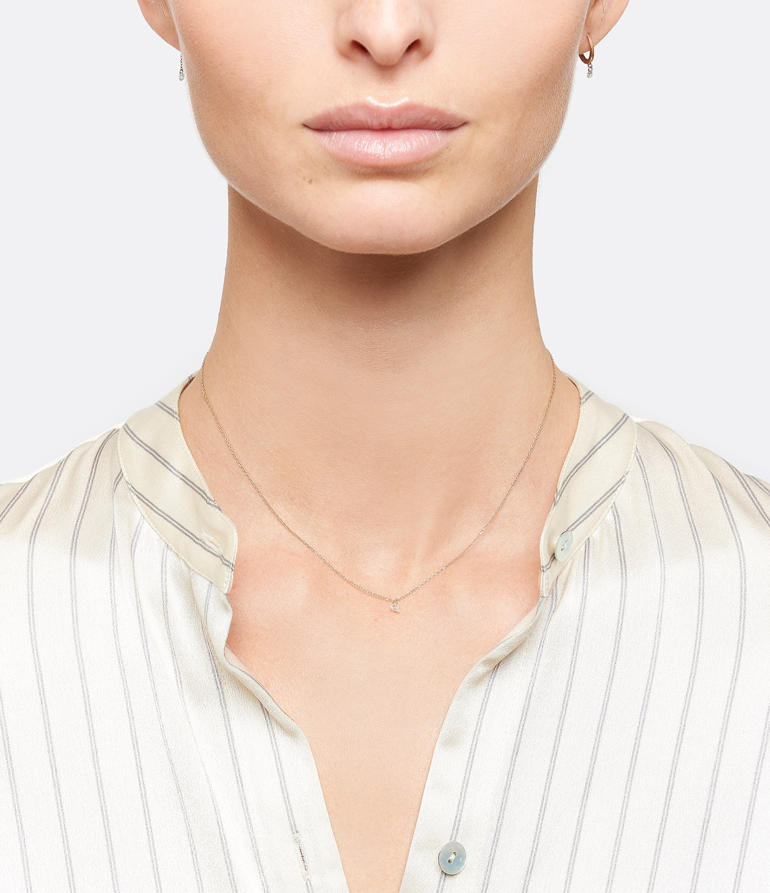Collier Coeur 360° Diamant 0.15 Or Jaune