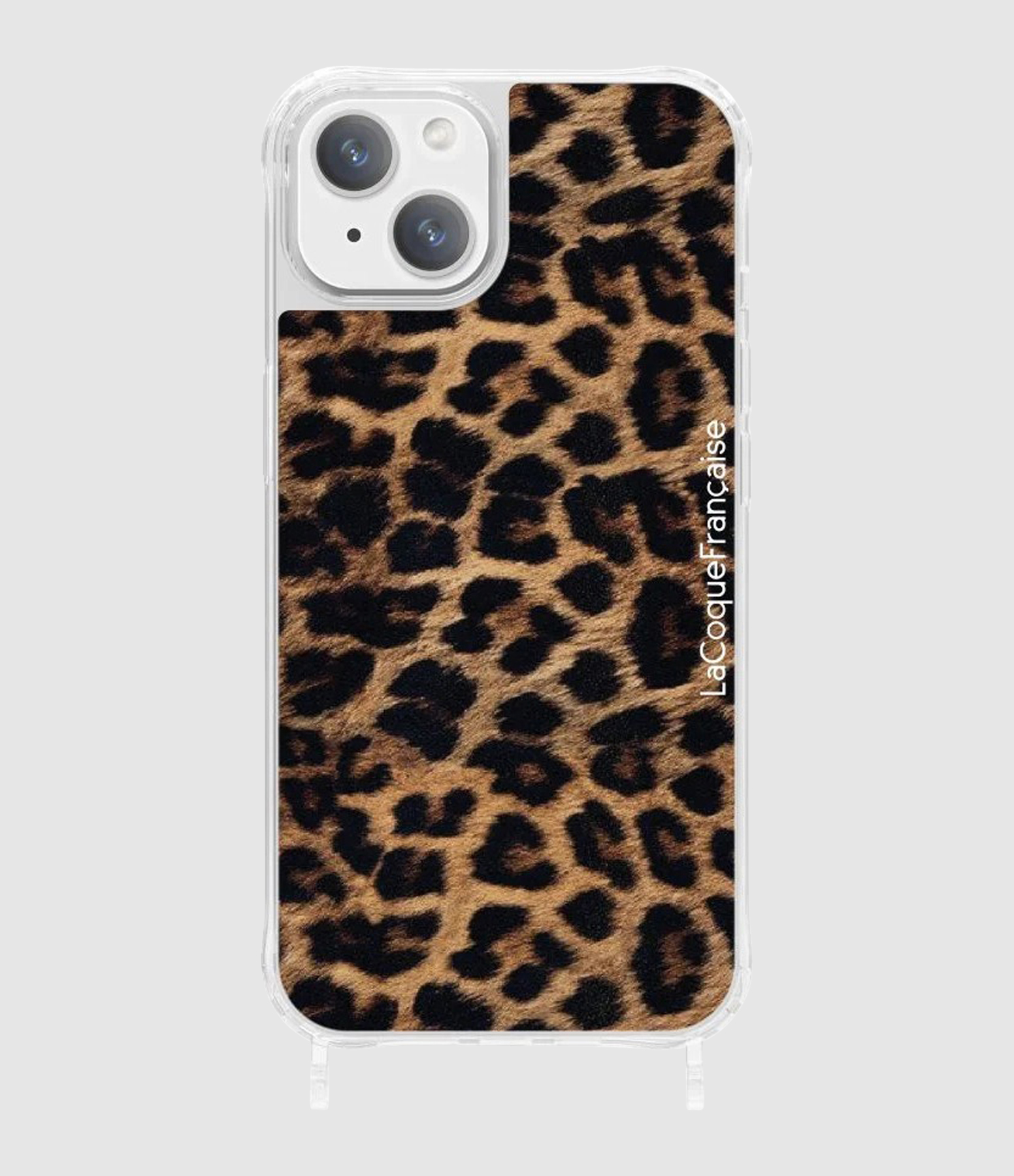 Coque Iphone 15 Leopard Noir Et Brun