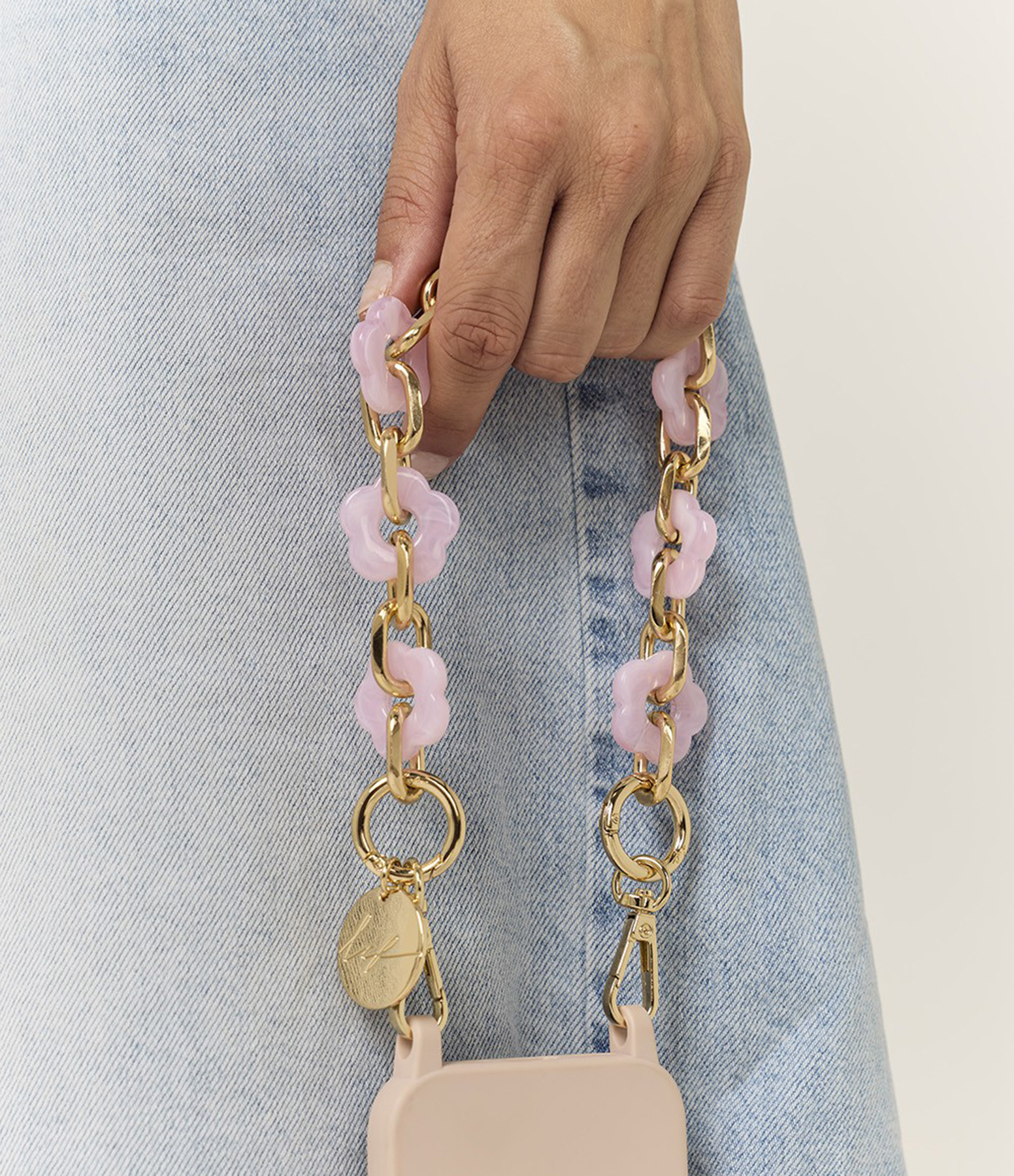 Chaine Courte Cassy Fleurs Rose