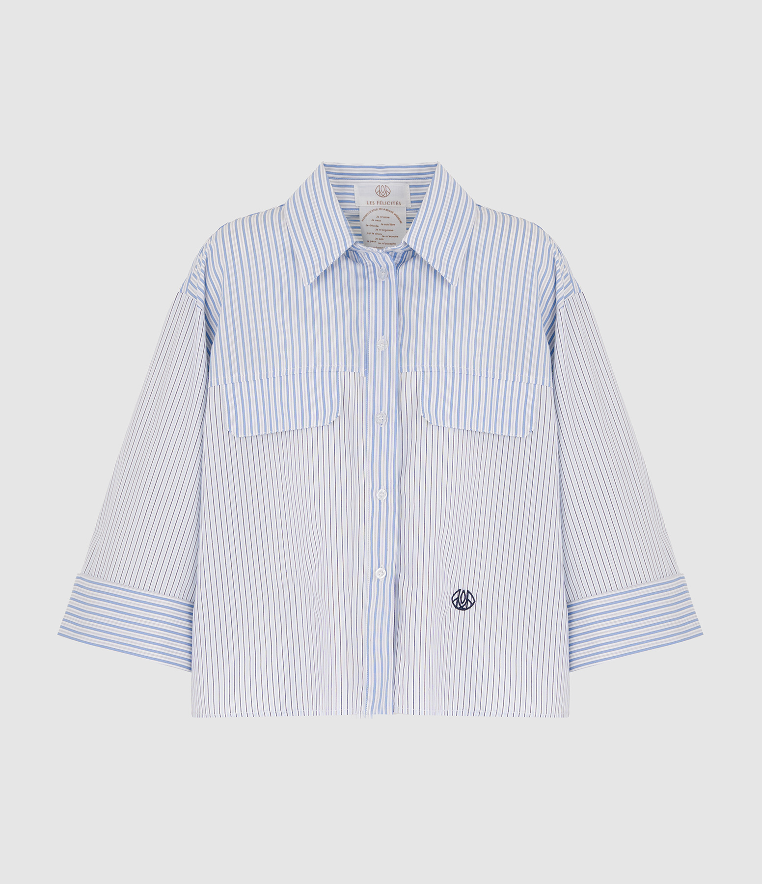 Chemise Fanny Rayure Belur Courte Bleu