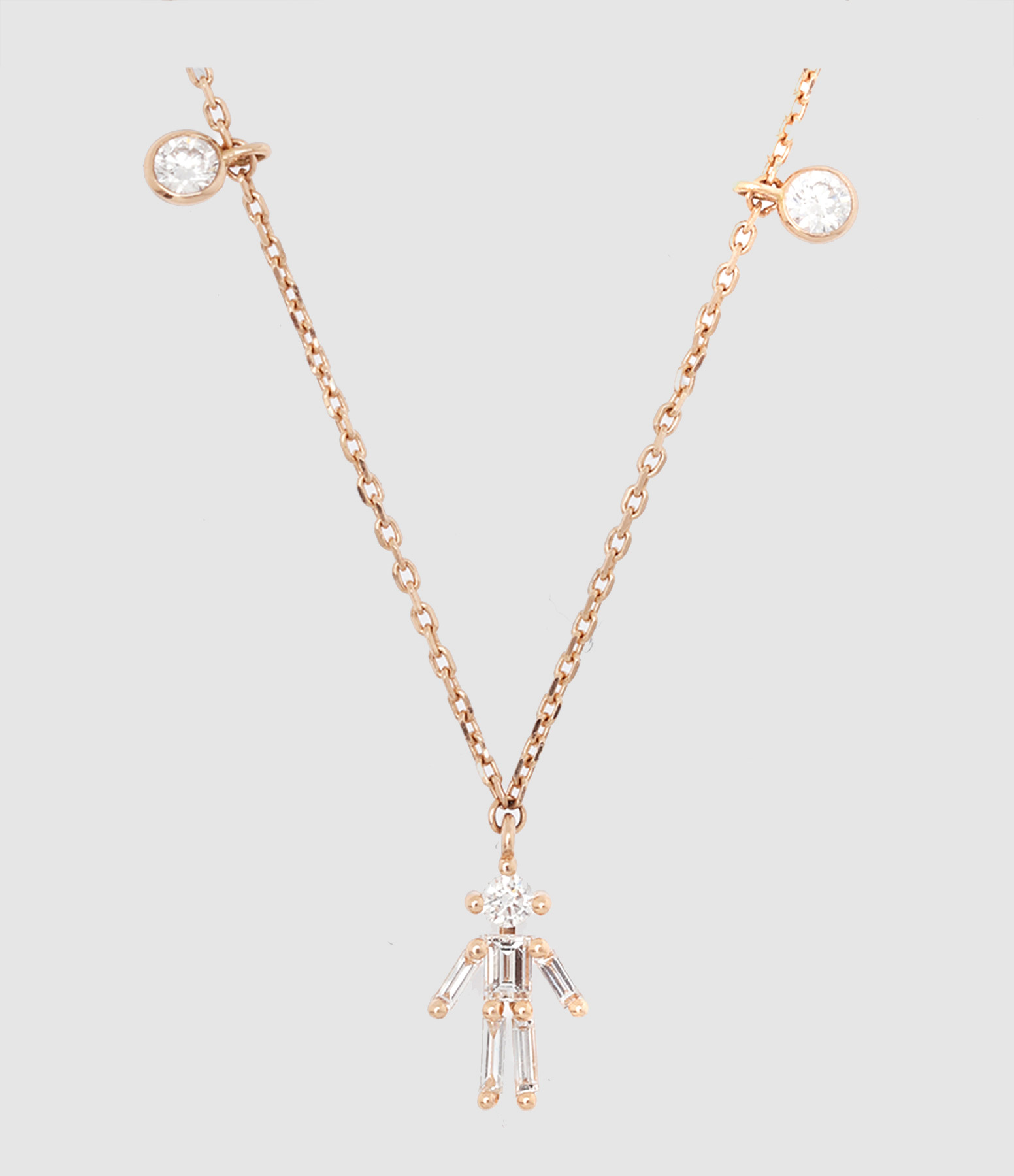 Collier Sunshine Mini Garçon Diamant Or Rose