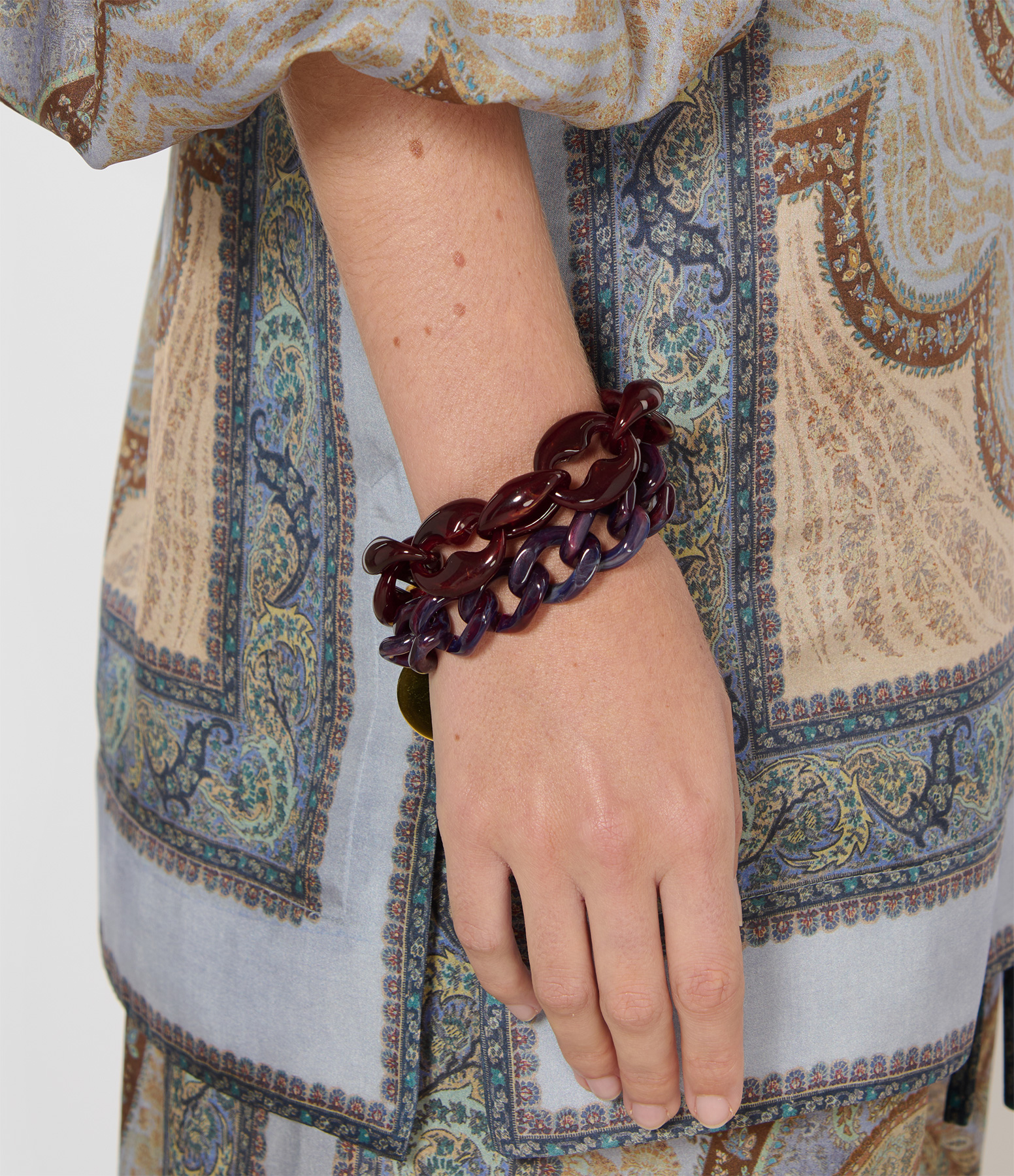 Bracelet Mini Flat Chain Aubergine Marble