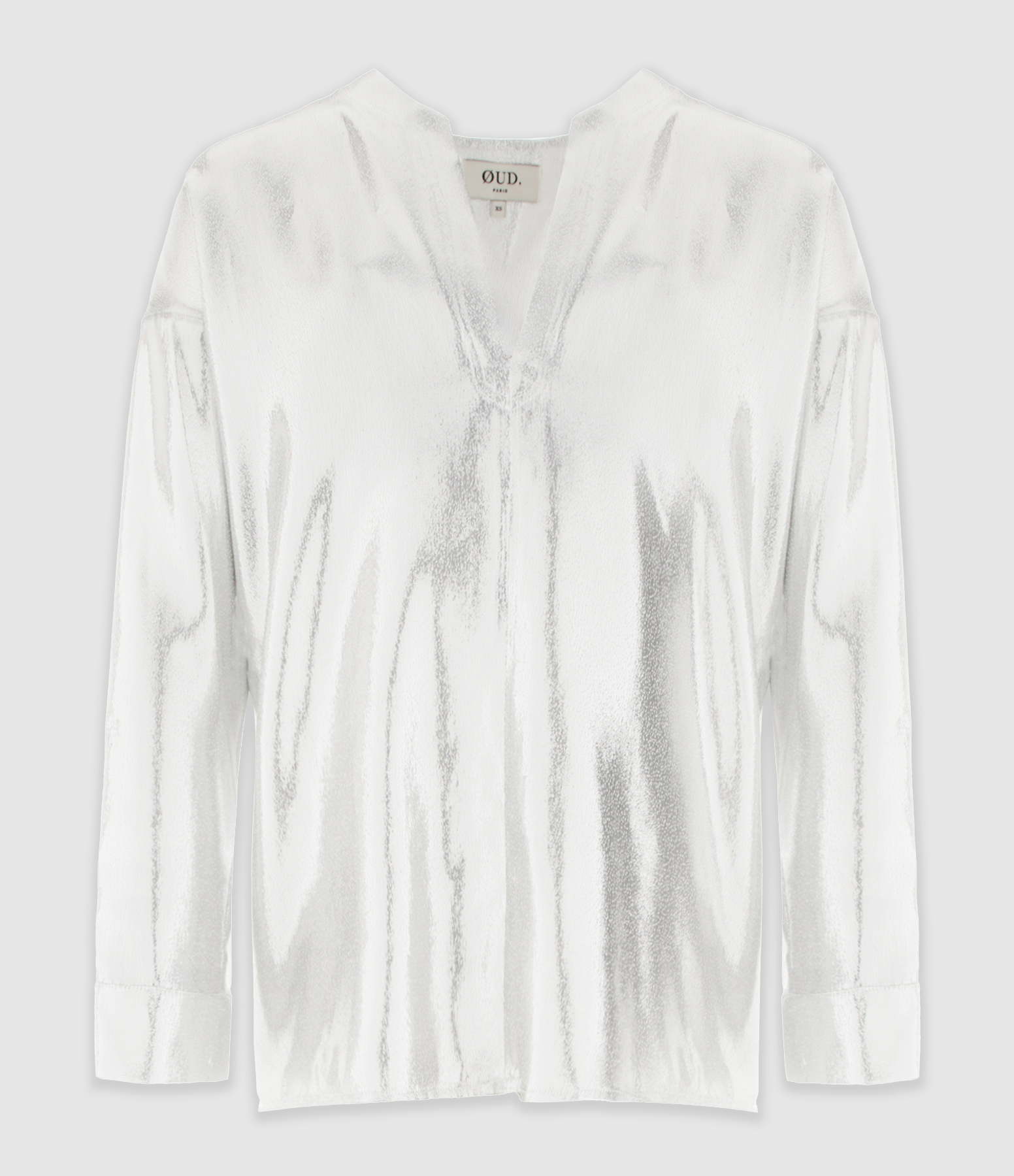 Blouse Lorenzo Soie Lamé Argenté