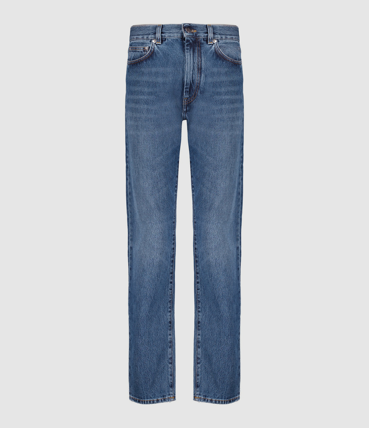 Jean Wular Droit Coton Bleu Délavé