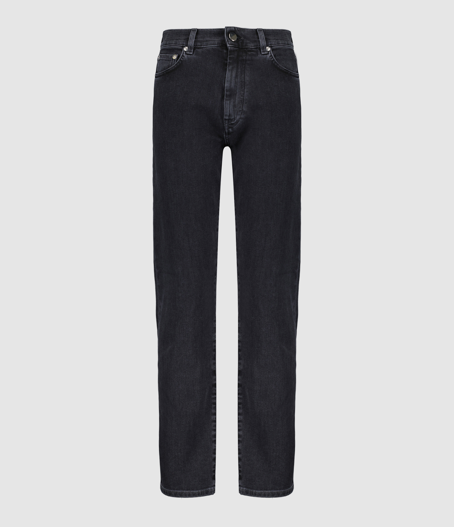 Jean Wular Droit Coton Noir Délavé